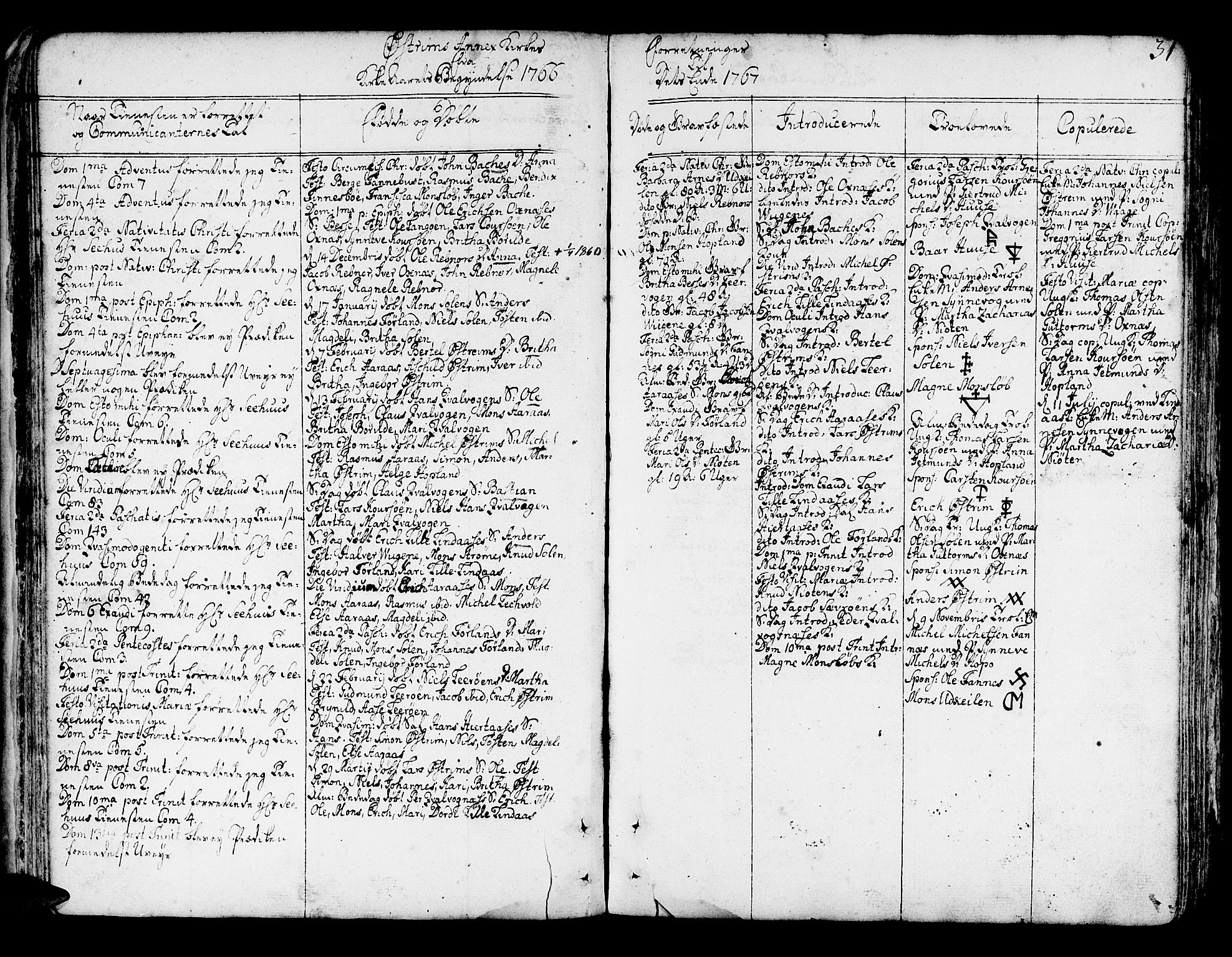 Lindås Sokneprestembete, AV/SAB-A-76701/H/Haa/Haaa/L0004: Parish register (official) no. A 4, 1764-1791, p. 31