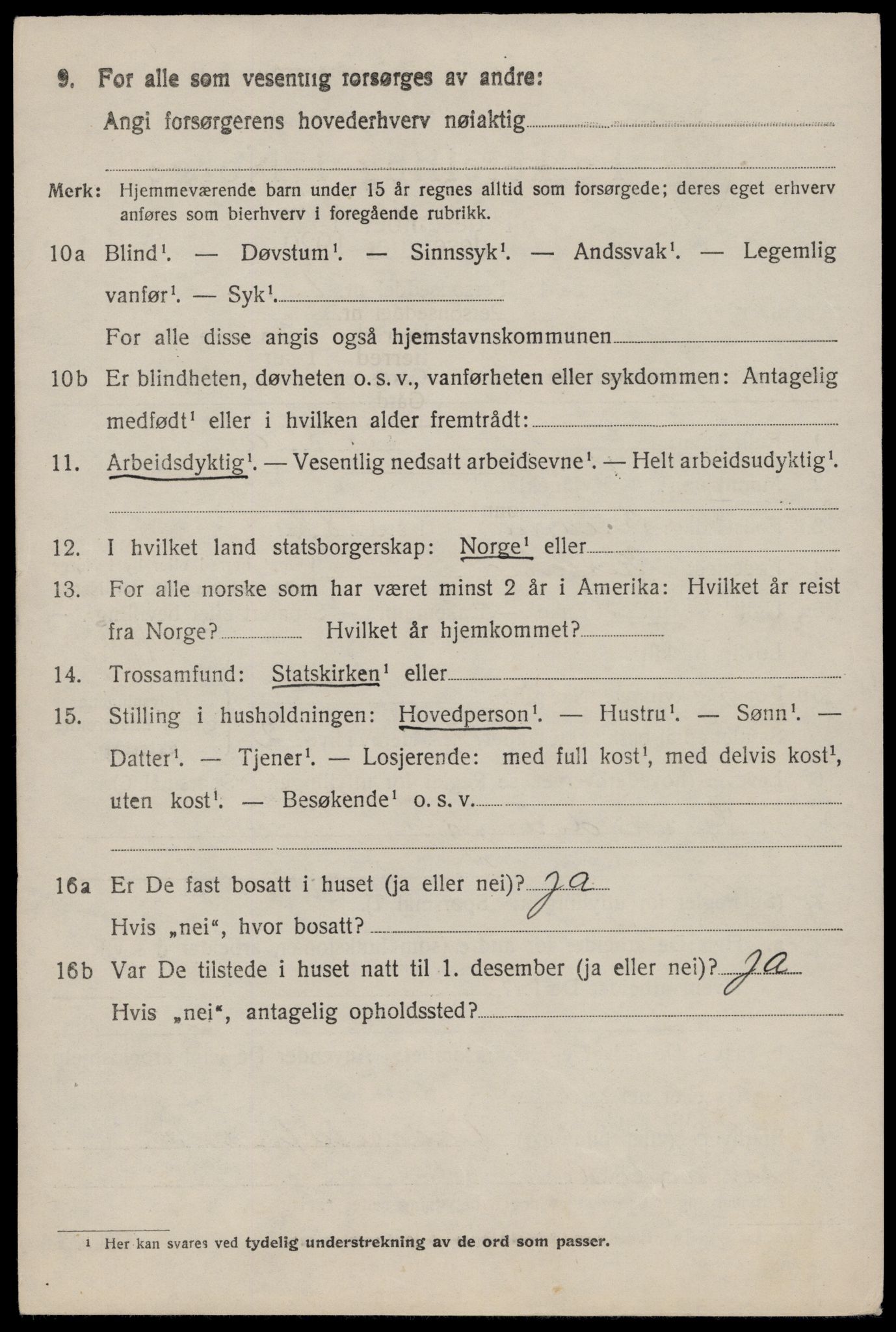 SAST, 1920 census for Strand, 1920, p. 4467