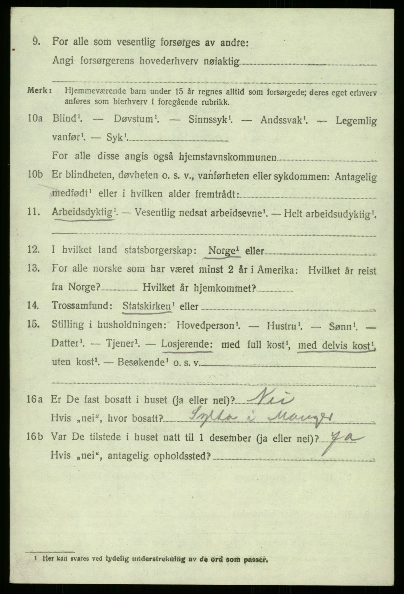 SAB, 1920 census for Manger, 1920, p. 2194