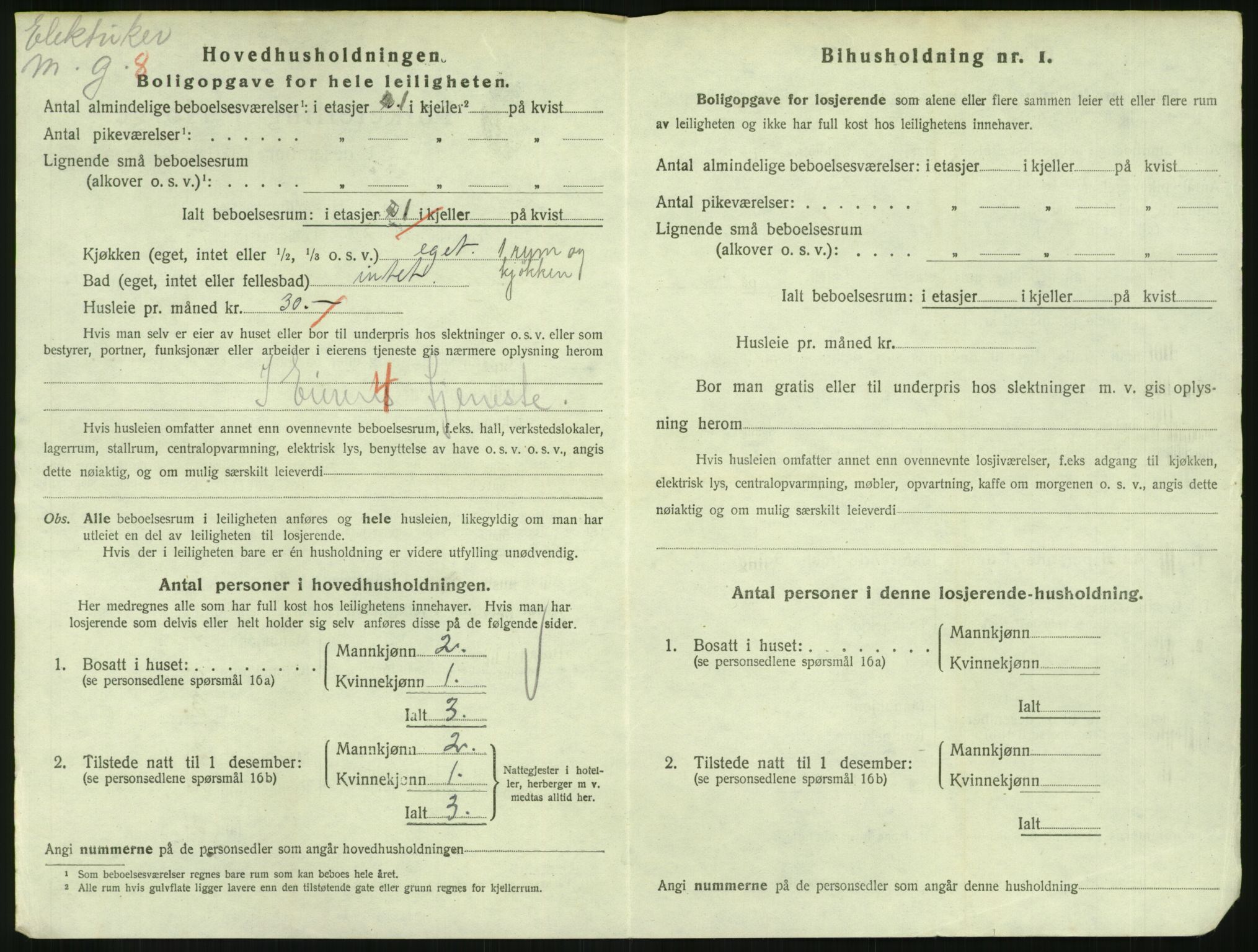 SAH, 1920 census for Lillehammer, 1920, p. 3533