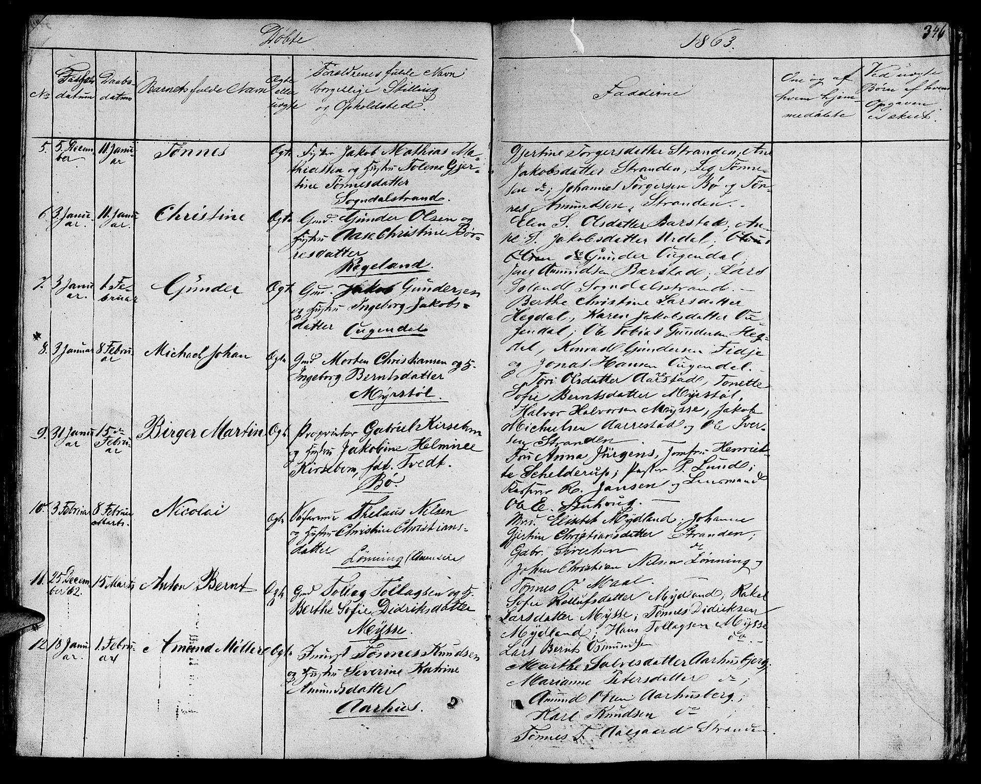 Sokndal sokneprestkontor, AV/SAST-A-101808: Parish register (copy) no. B 2, 1849-1865, p. 346