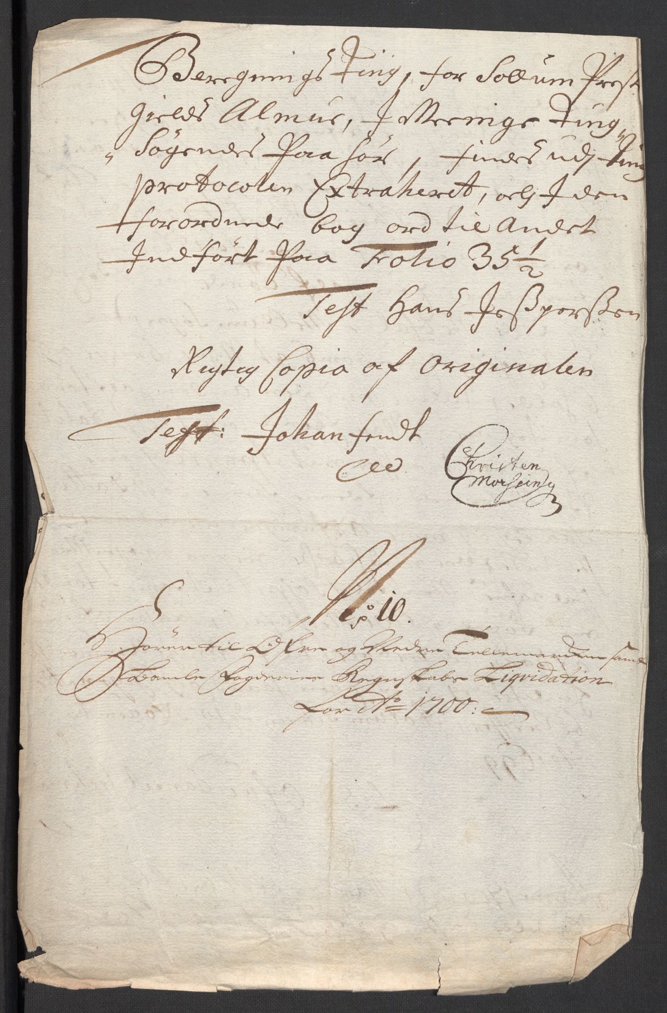 Rentekammeret inntil 1814, Reviderte regnskaper, Fogderegnskap, AV/RA-EA-4092/R36/L2104: Fogderegnskap Øvre og Nedre Telemark og Bamble, 1700, p. 9