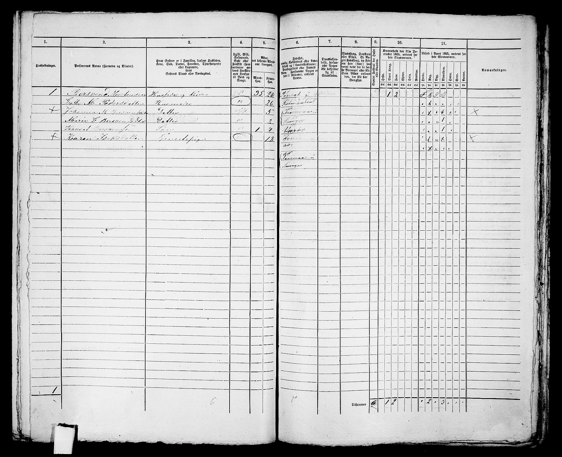 RA, 1865 census for Vardø/Vardø, 1865, p. 129