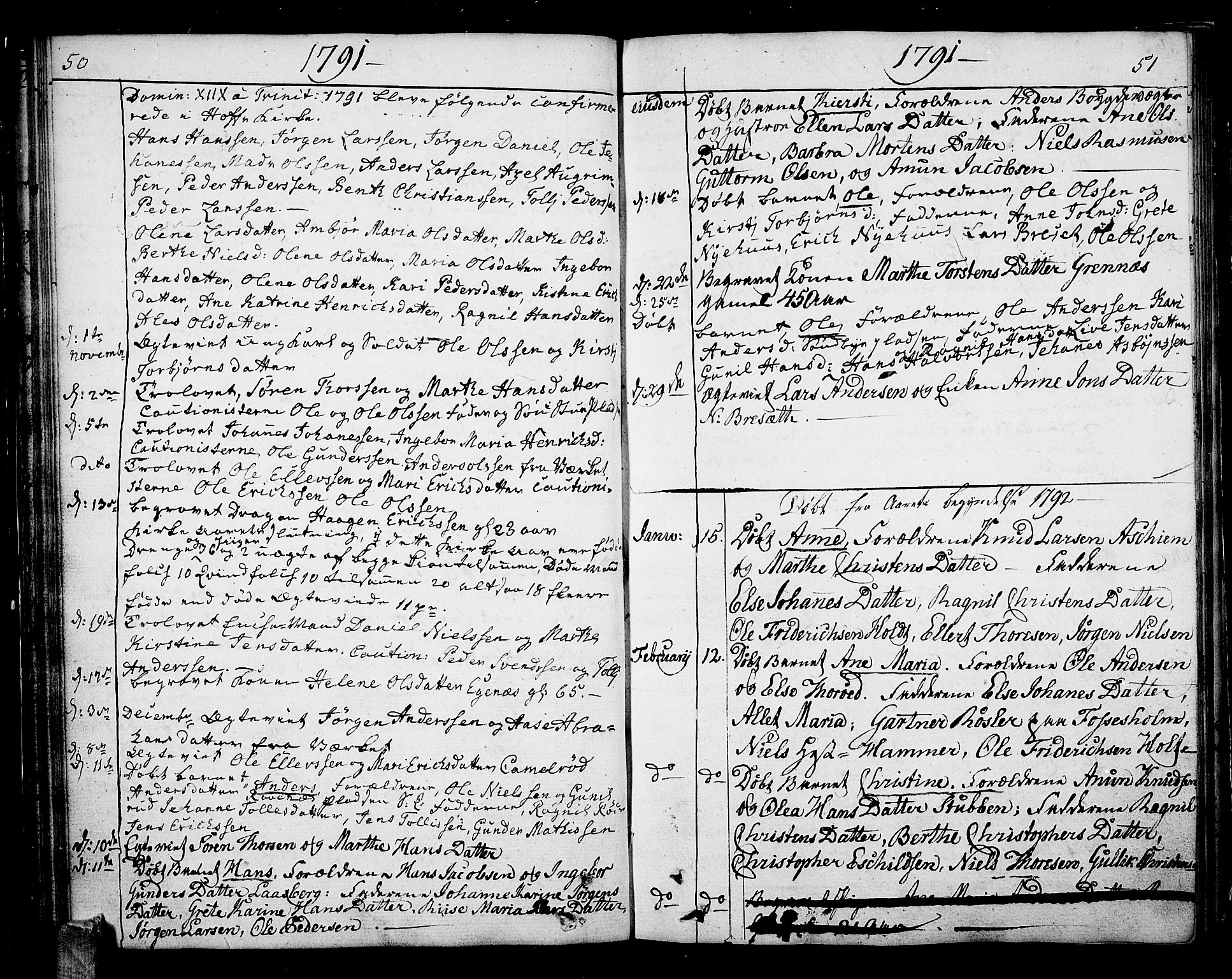 Hof kirkebøker, AV/SAKO-A-64/F/Fa/L0003: Parish register (official) no. I 3, 1782-1814, p. 50-51