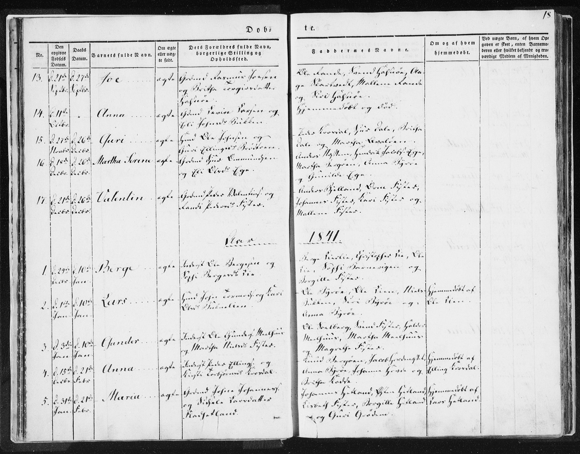 Hjelmeland sokneprestkontor, AV/SAST-A-101843/01/IV/L0007: Parish register (official) no. A 7, 1834-1850, p. 18