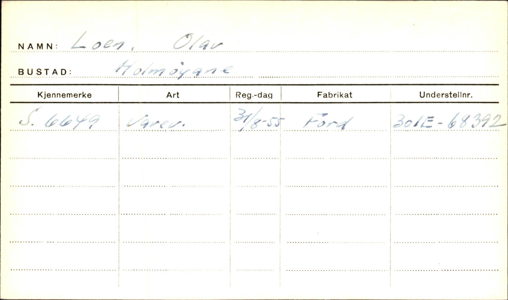 Statens vegvesen, Sogn og Fjordane vegkontor, AV/SAB-A-5301/4/F/L0001B: Eigarregister Fjordane til 1.6.1961, 1930-1961, p. 597