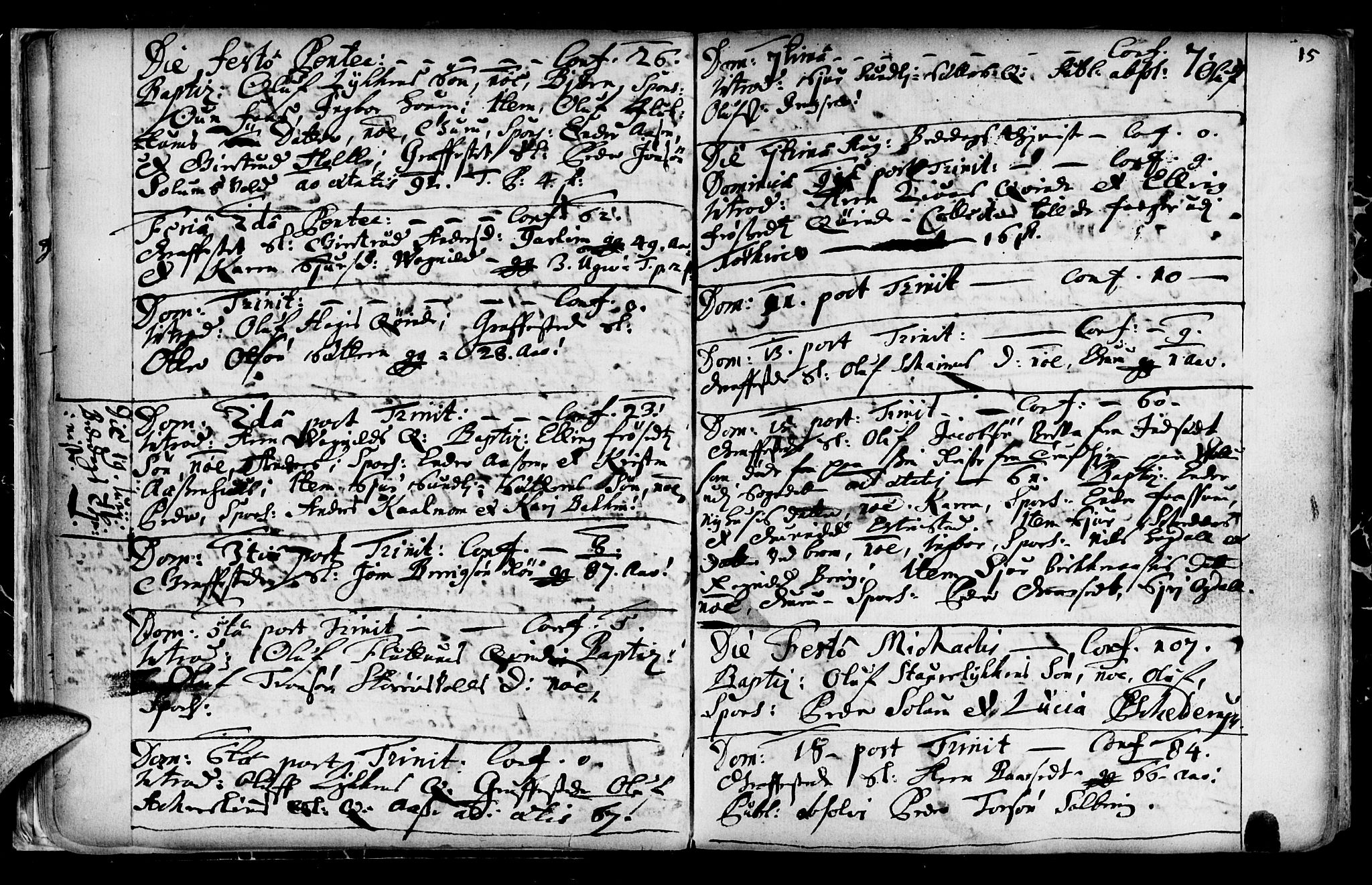Ministerialprotokoller, klokkerbøker og fødselsregistre - Sør-Trøndelag, SAT/A-1456/689/L1036: Parish register (official) no. 689A01, 1696-1746, p. 15
