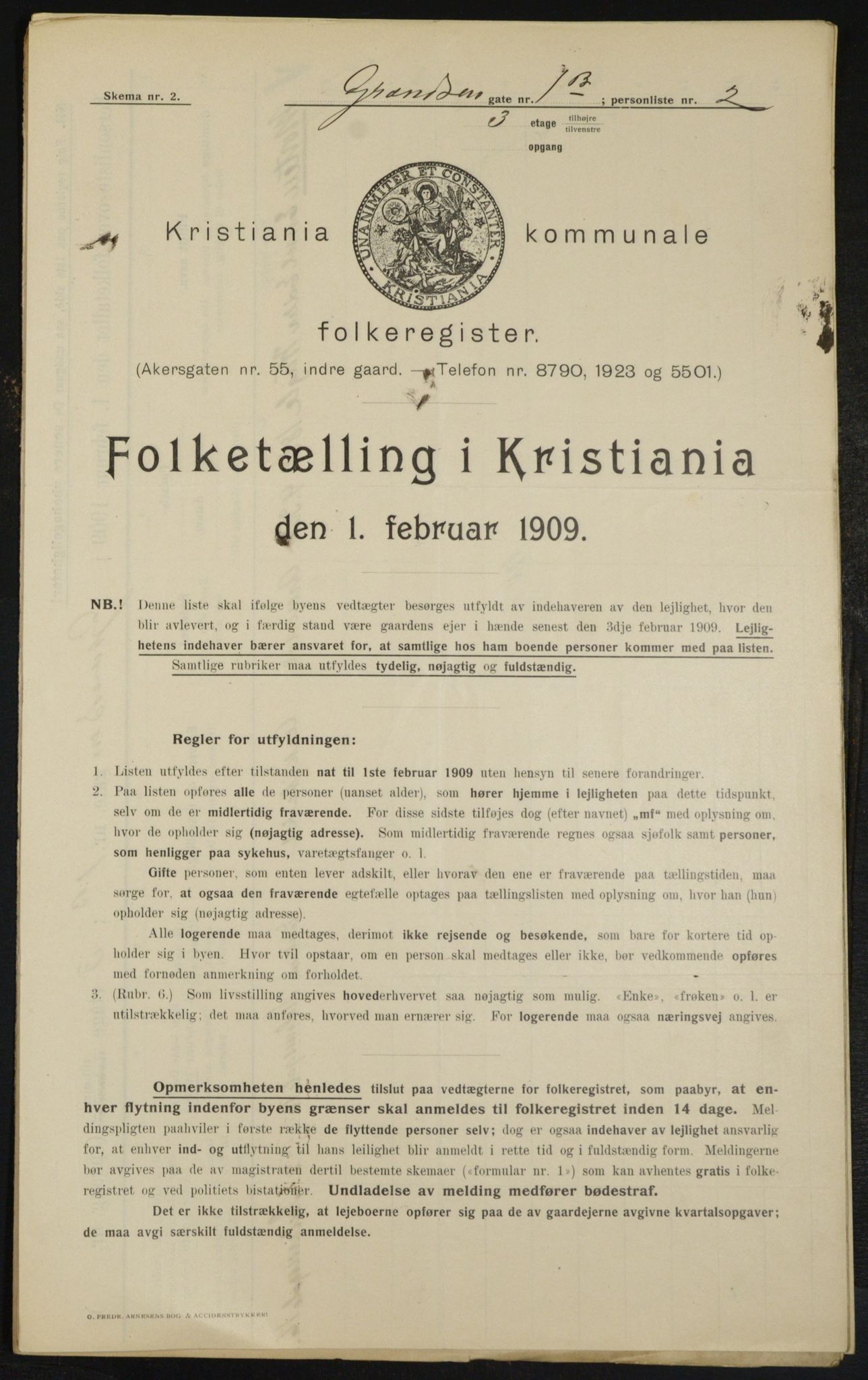 OBA, Municipal Census 1909 for Kristiania, 1909, p. 26965