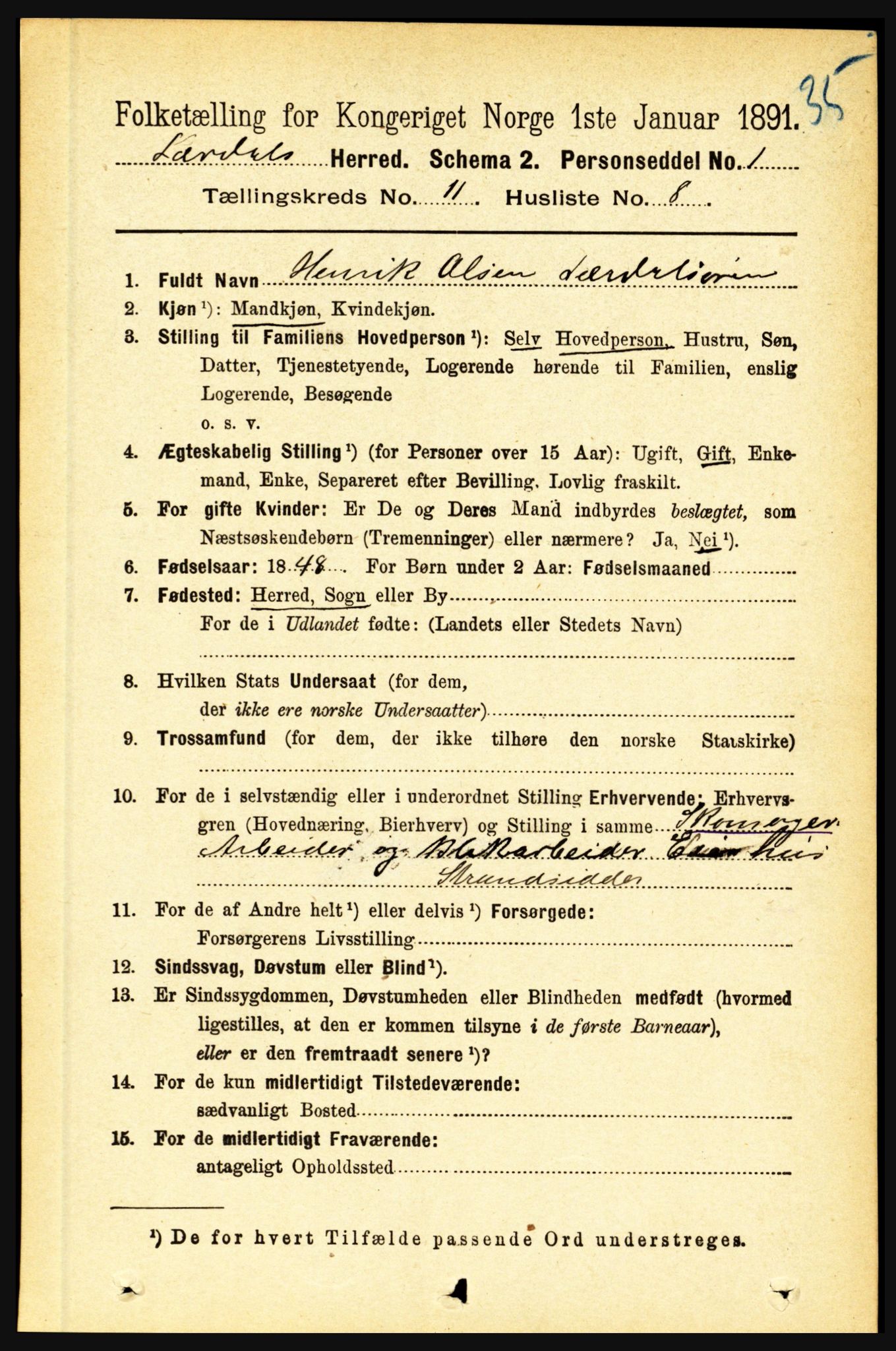 RA, 1891 census for 1422 Lærdal, 1891, p. 2182