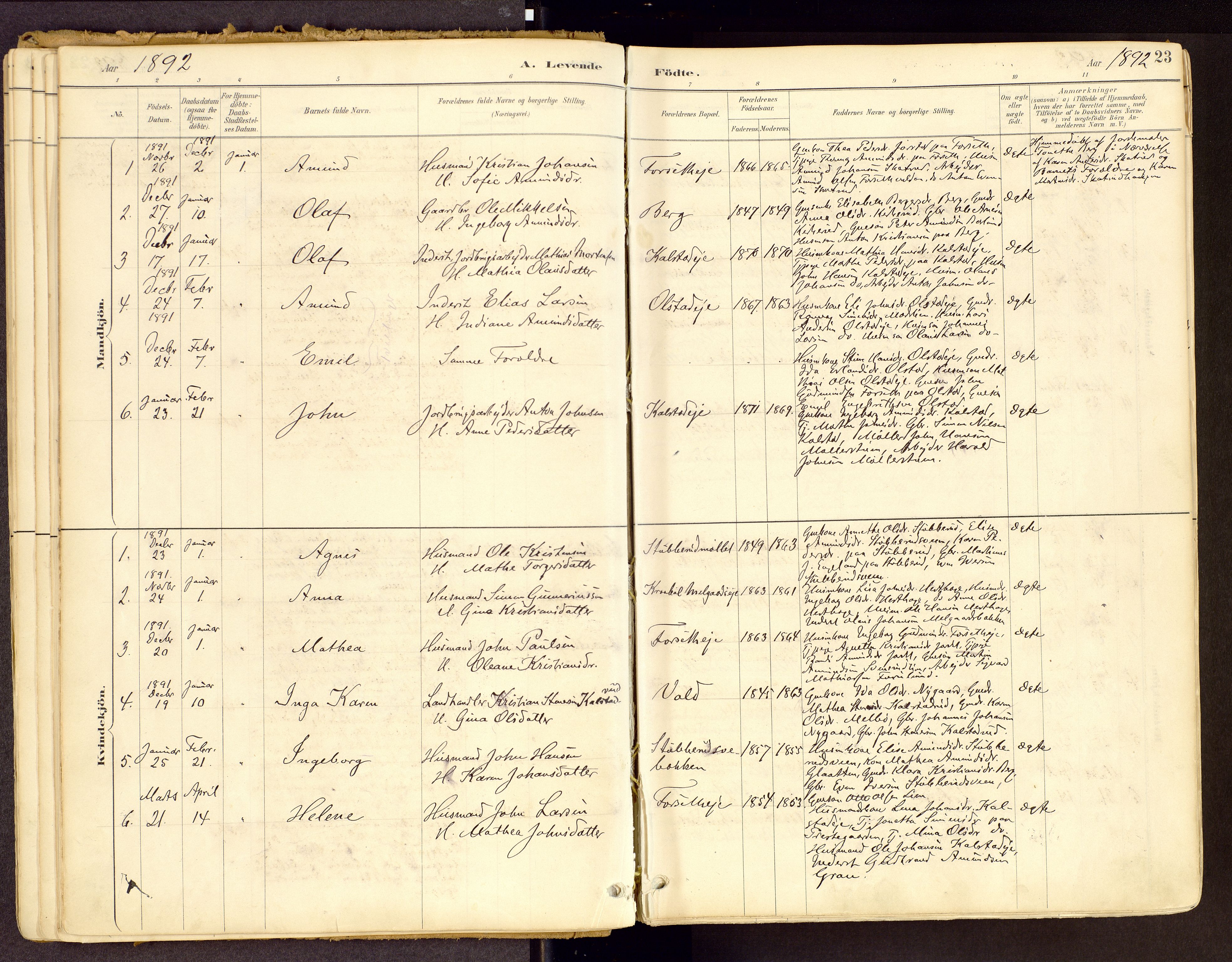 Vestre Gausdal prestekontor, SAH/PREST-094/H/Ha/Haa/L0001: Parish register (official) no. 1, 1887-1914, p. 23