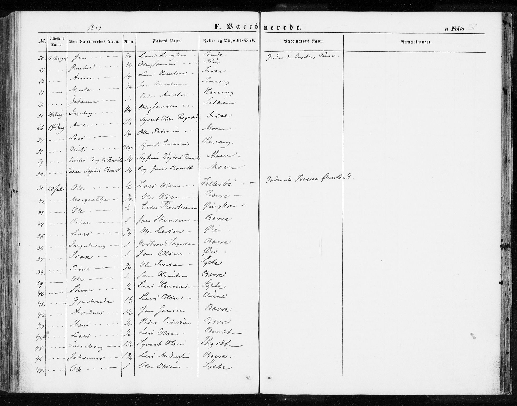 Ministerialprotokoller, klokkerbøker og fødselsregistre - Møre og Romsdal, AV/SAT-A-1454/595/L1044: Parish register (official) no. 595A06, 1852-1863, p. 268