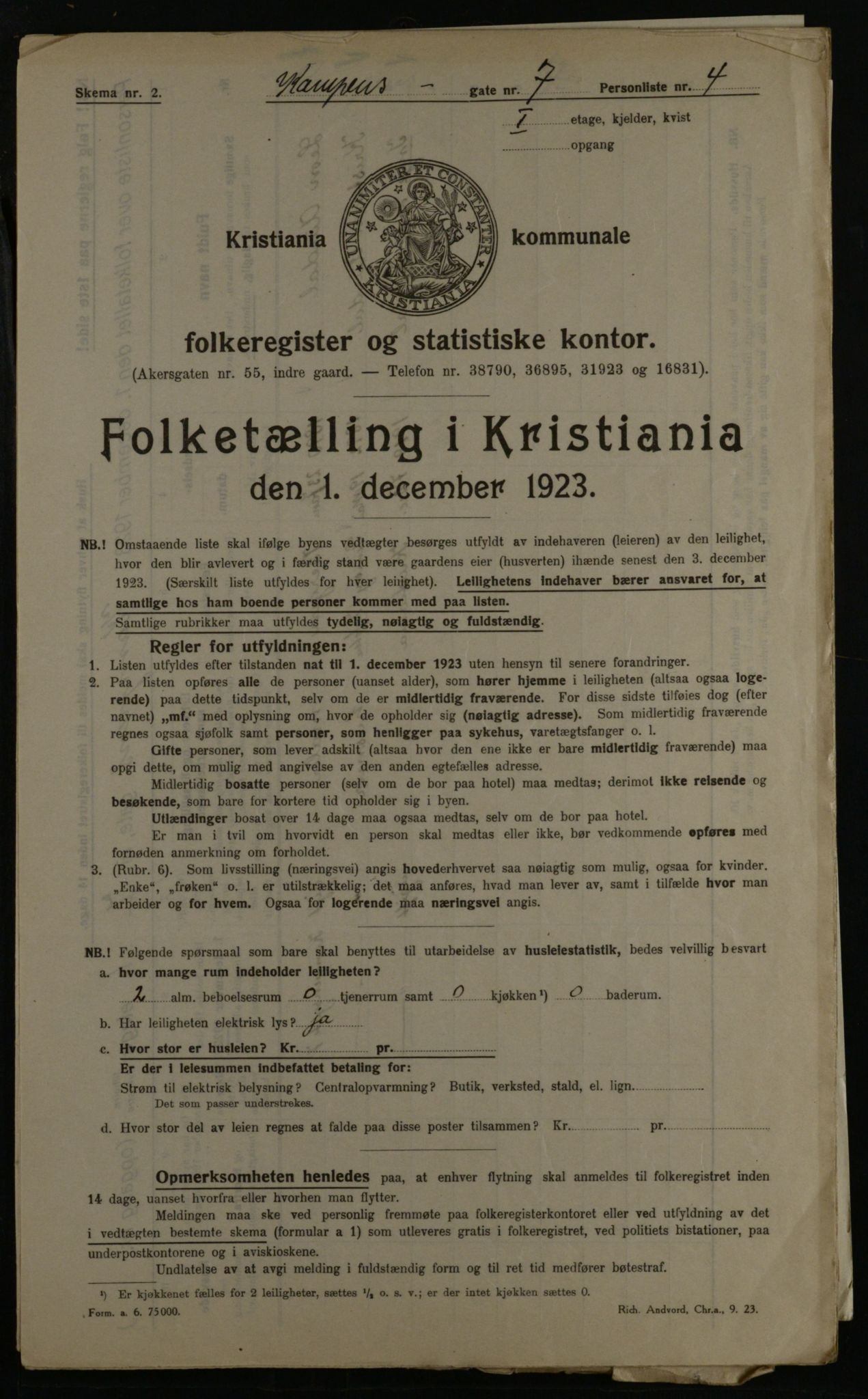 OBA, Municipal Census 1923 for Kristiania, 1923, p. 53617