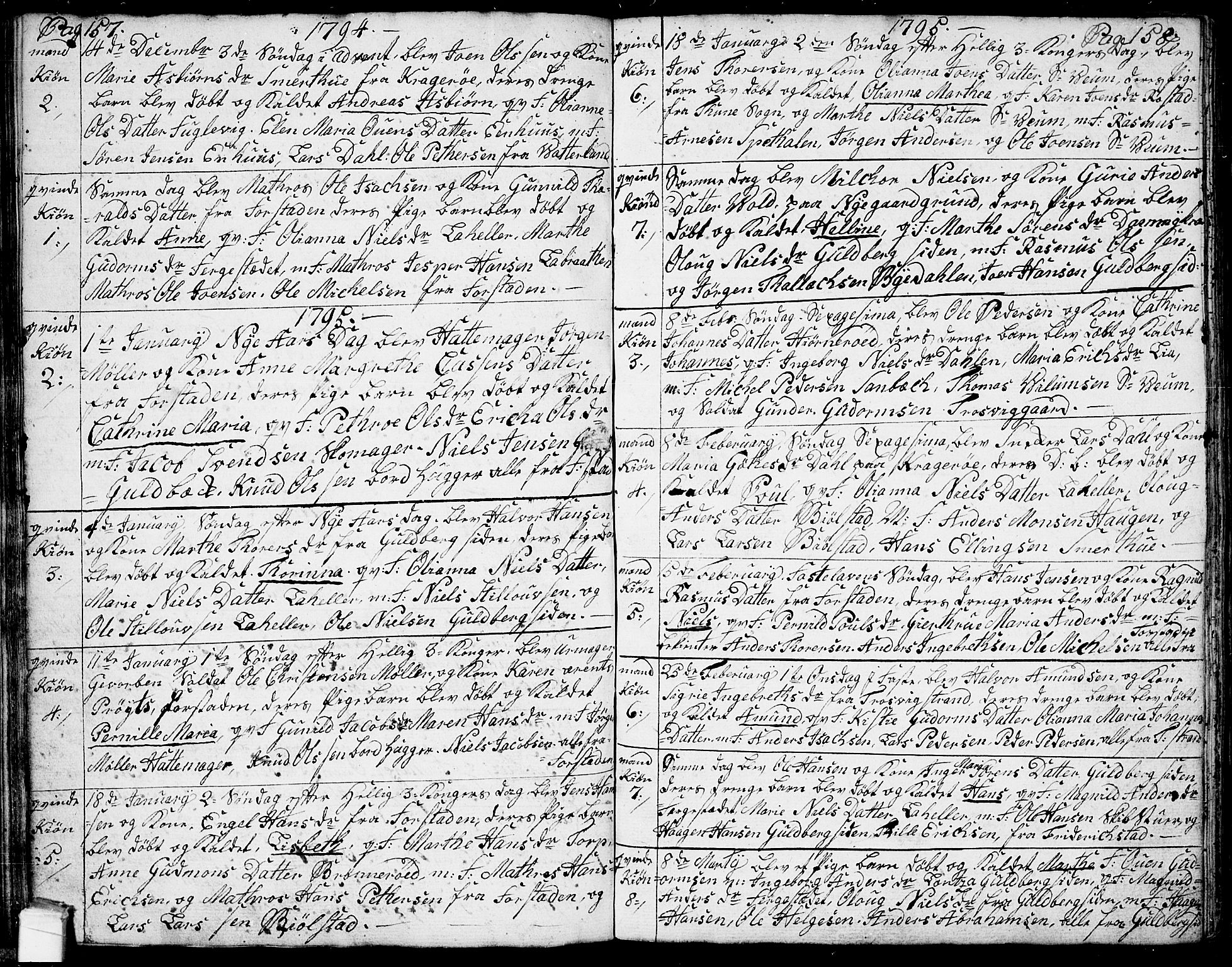 Glemmen prestekontor Kirkebøker, SAO/A-10908/F/Fa/L0002: Parish register (official) no. 2, 1771-1803, p. 157-158
