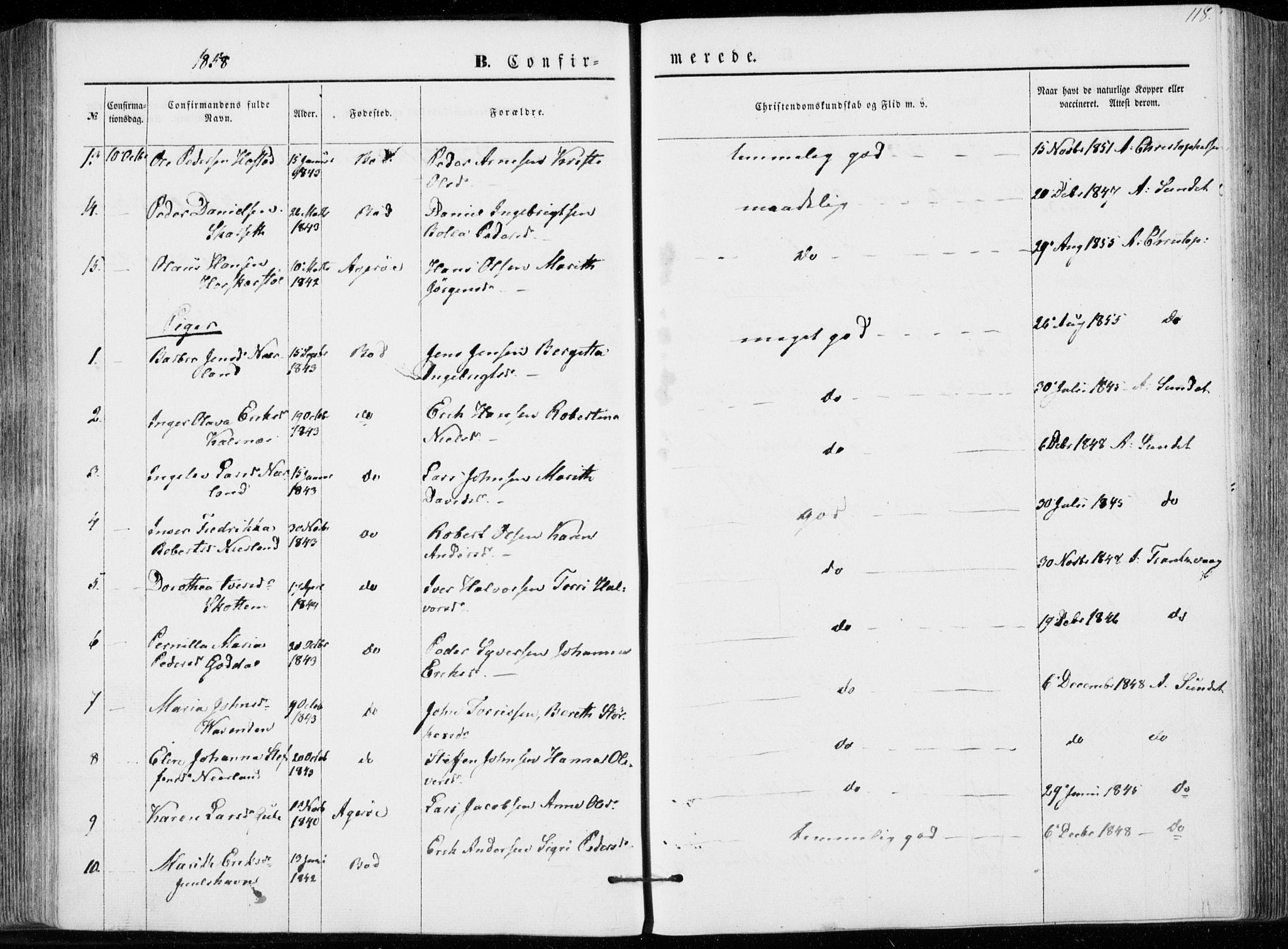 Ministerialprotokoller, klokkerbøker og fødselsregistre - Møre og Romsdal, AV/SAT-A-1454/566/L0767: Parish register (official) no. 566A06, 1852-1868, p. 118