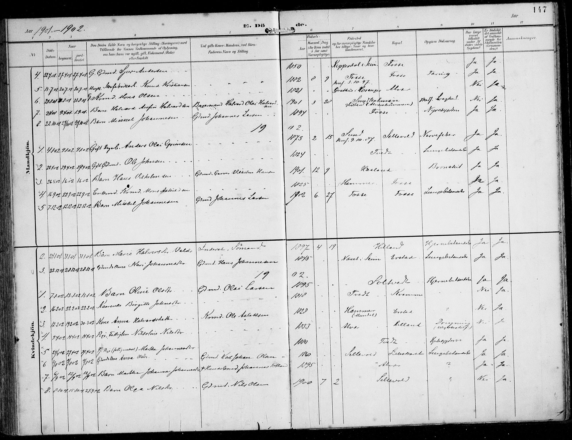 Alversund Sokneprestembete, AV/SAB-A-73901/H/Ha/Haa/Haaa/L0003: Parish register (official) no. A 3, 1897-1926, p. 147