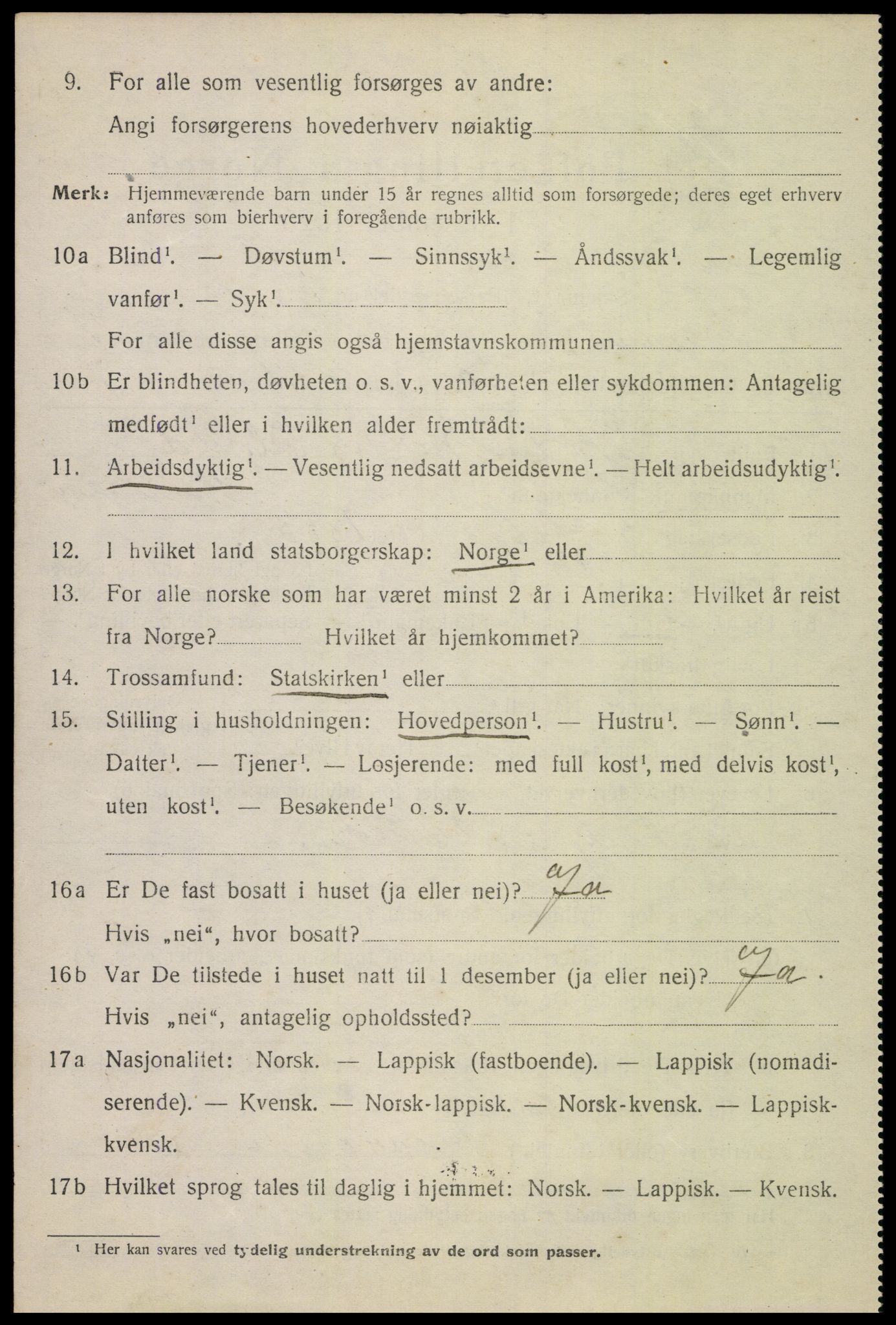 SAT, 1920 census for Beiarn, 1920, p. 1909