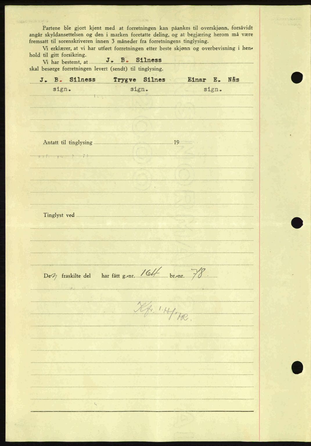 Nordmøre sorenskriveri, SAT/A-4132/1/2/2Ca: Mortgage book no. A96, 1943-1944, Diary no: : 49/1944