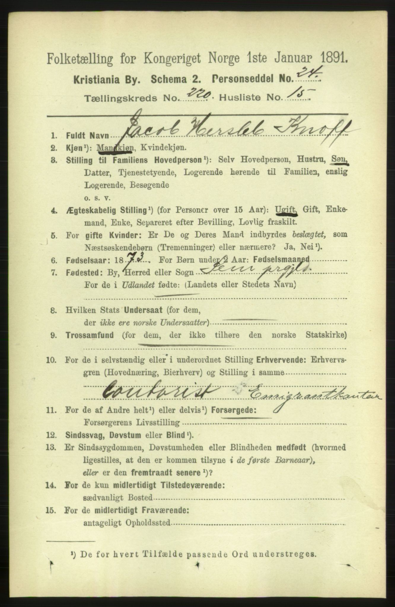 RA, 1891 census for 0301 Kristiania, 1891, p. 131422
