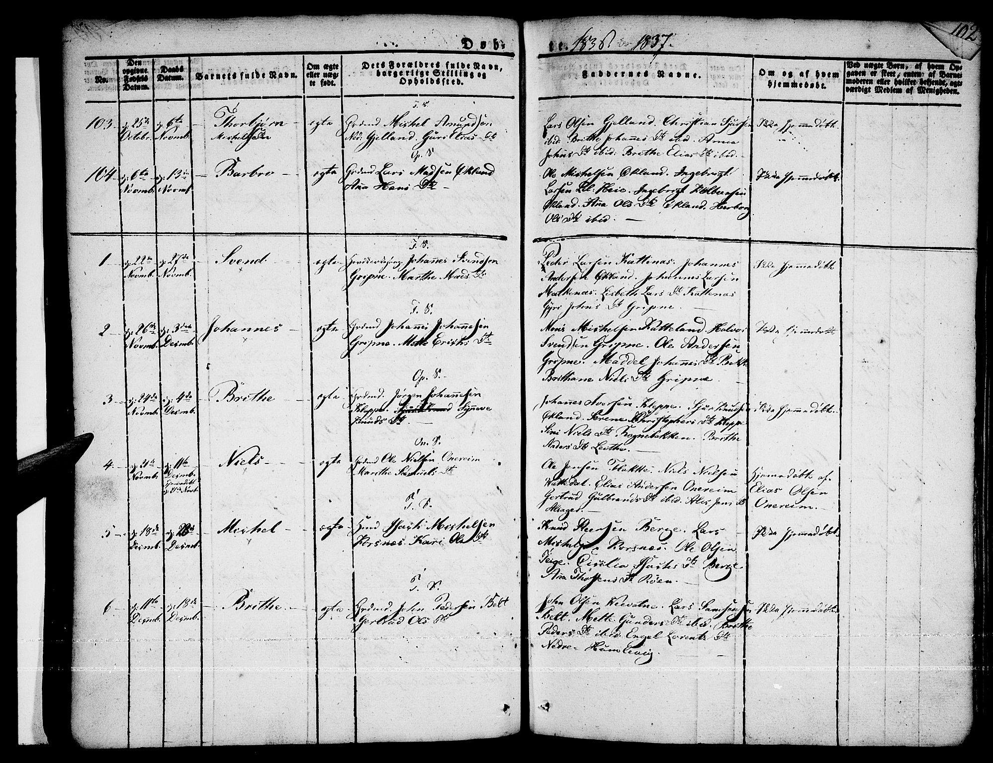 Tysnes sokneprestembete, AV/SAB-A-78601/H/Haa: Parish register (official) no. A 8, 1826-1837, p. 101