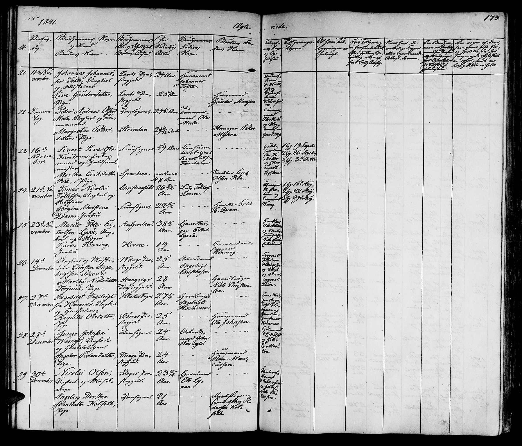 Ministerialprotokoller, klokkerbøker og fødselsregistre - Sør-Trøndelag, AV/SAT-A-1456/602/L0136: Parish register (copy) no. 602C04, 1833-1845, p. 173