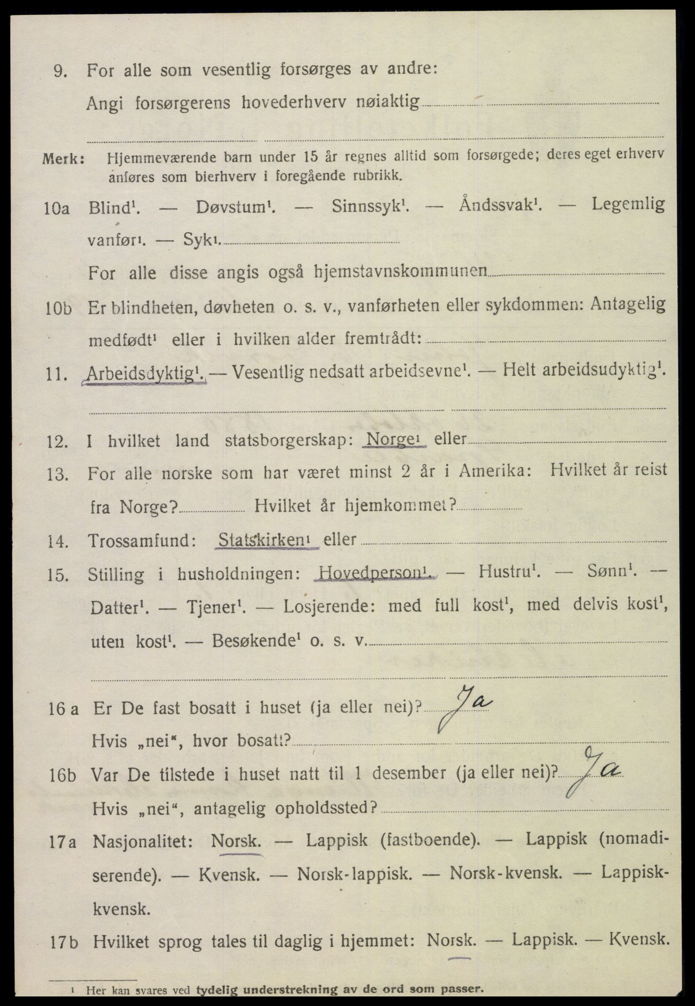 SAT, 1920 census for Klinga, 1920, p. 2866