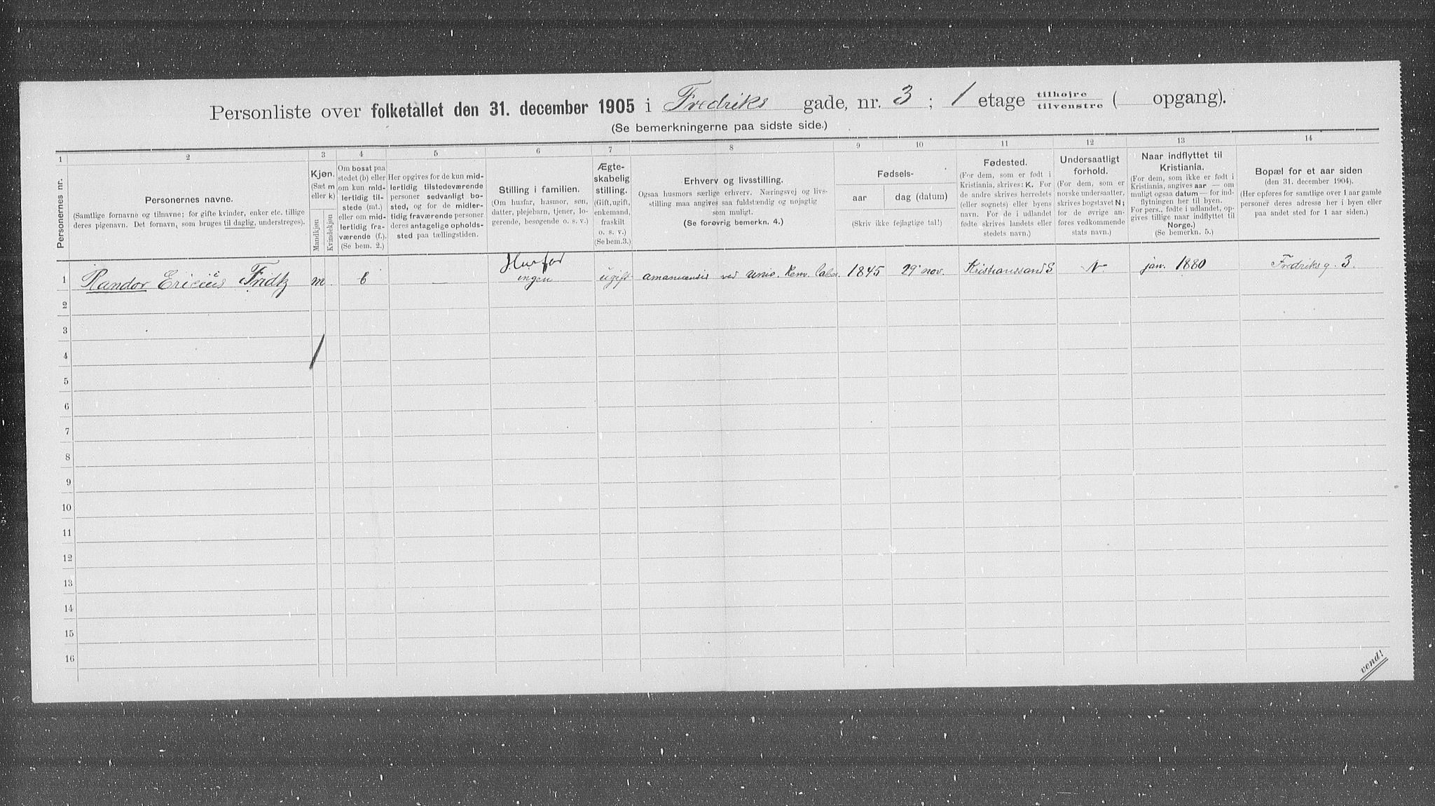 OBA, Municipal Census 1905 for Kristiania, 1905, p. 13792