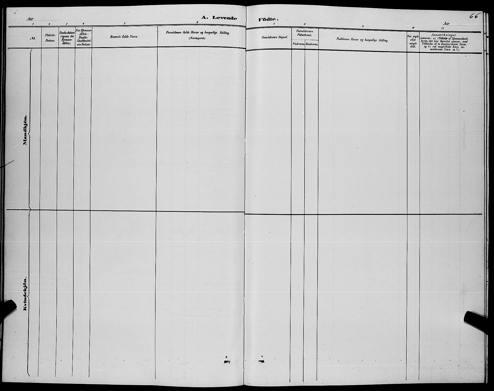 Strømm kirkebøker, AV/SAKO-A-322/G/Gb/L0001: Parish register (copy) no. II 1, 1889-1896, p. 66