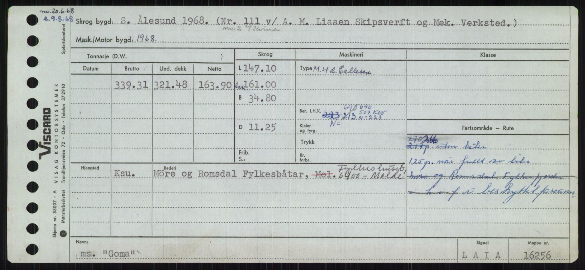 Sjøfartsdirektoratet med forløpere, Skipsmålingen, AV/RA-S-1627/H/Ha/L0002/0002: Fartøy, Eik-Hill / Fartøy, G-Hill, p. 207