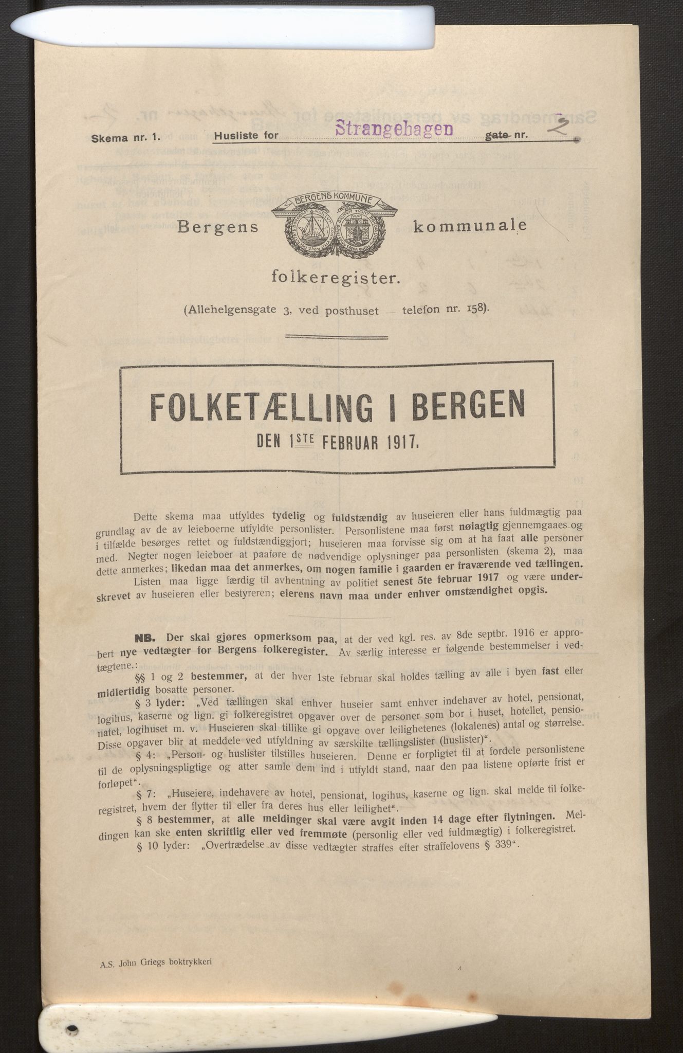 SAB, Municipal Census 1917 for Bergen, 1917, p. 38401