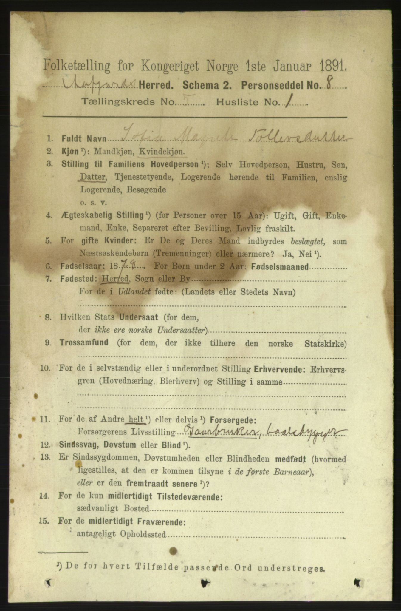 RA, 1891 census for 1630 Åfjord, 1891, p. 1198