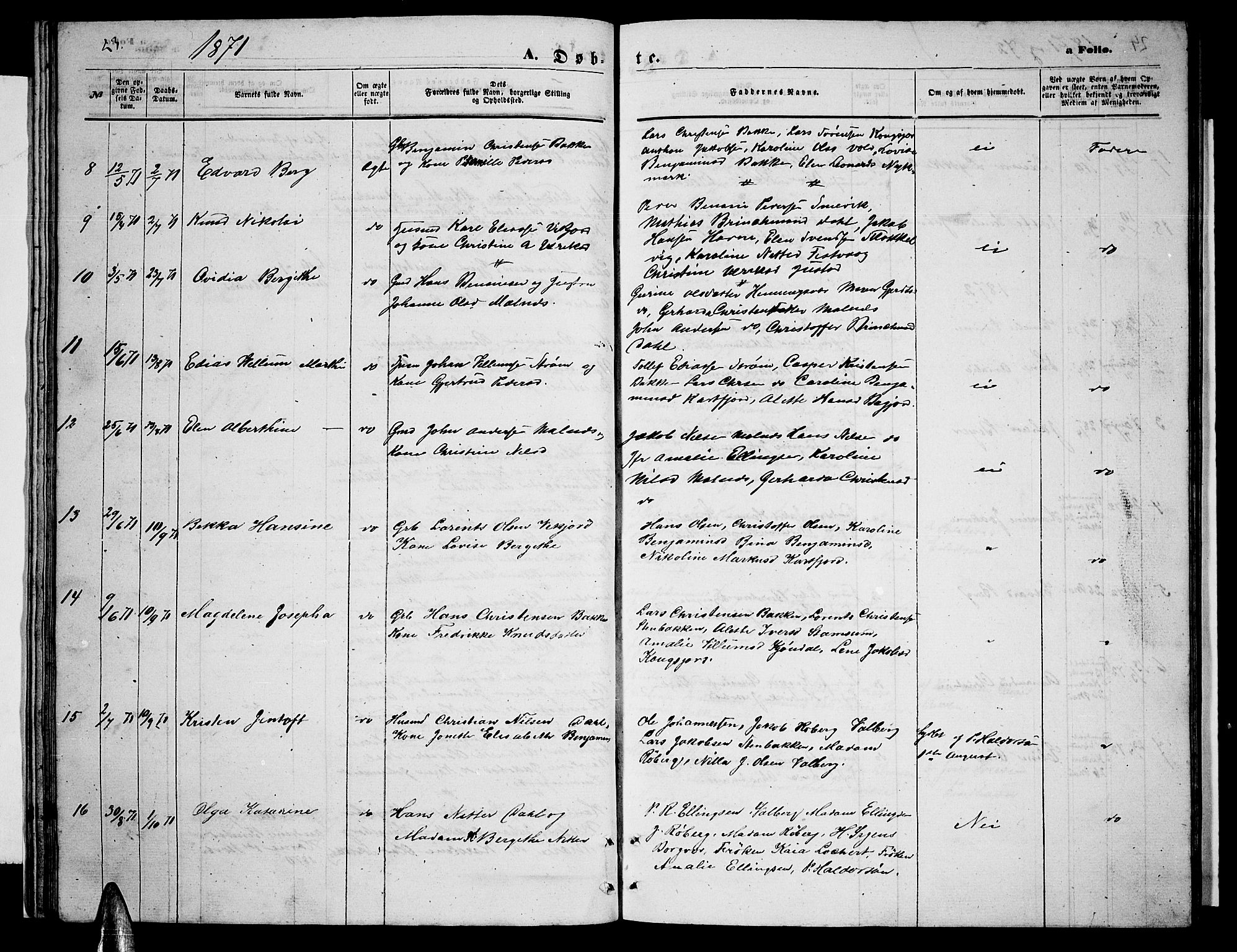 Ministerialprotokoller, klokkerbøker og fødselsregistre - Nordland, AV/SAT-A-1459/884/L1196: Parish register (copy) no. 884C02, 1860-1887, p. 23