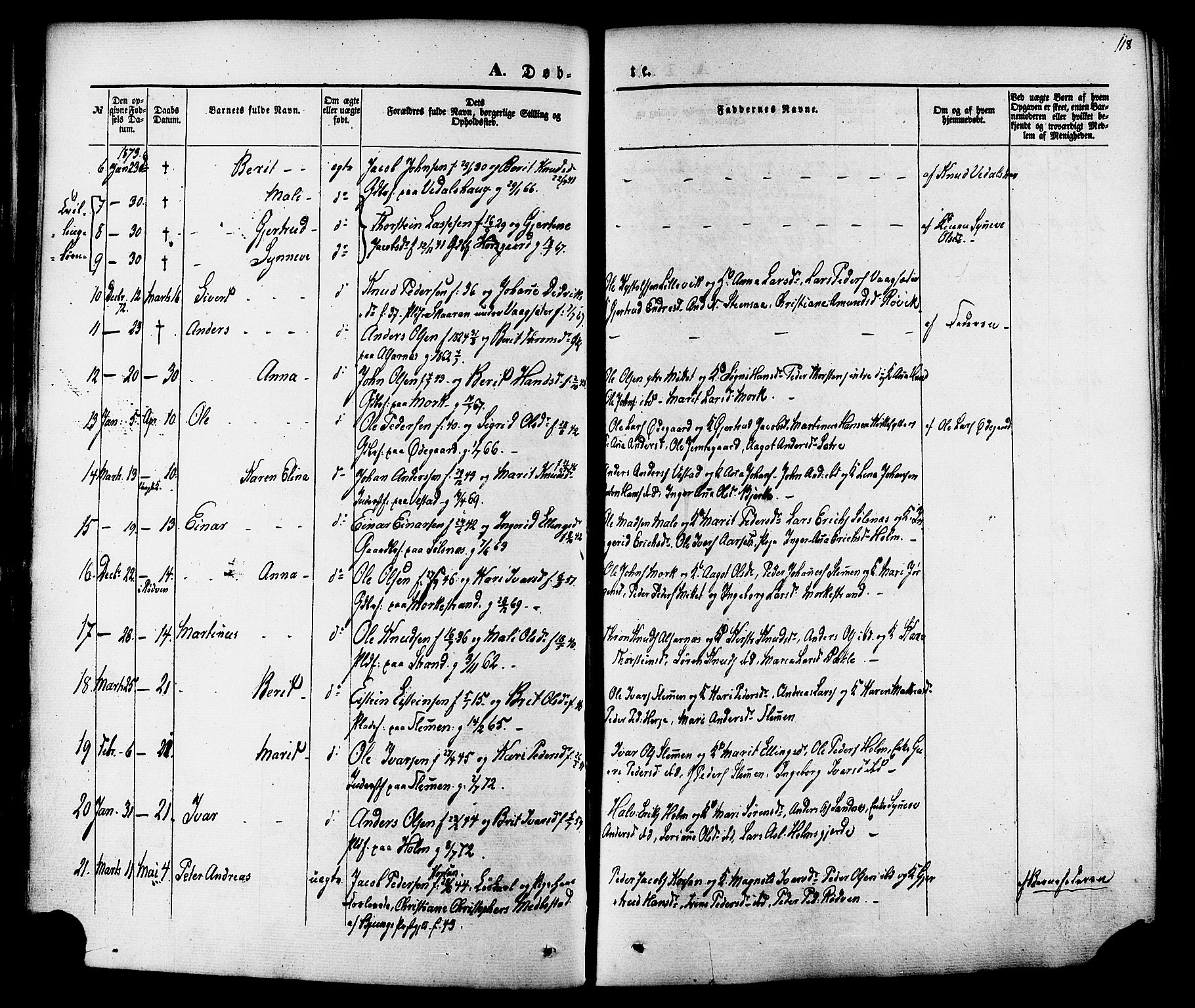 Ministerialprotokoller, klokkerbøker og fødselsregistre - Møre og Romsdal, AV/SAT-A-1454/547/L0603: Parish register (official) no. 547A05, 1846-1877, p. 118