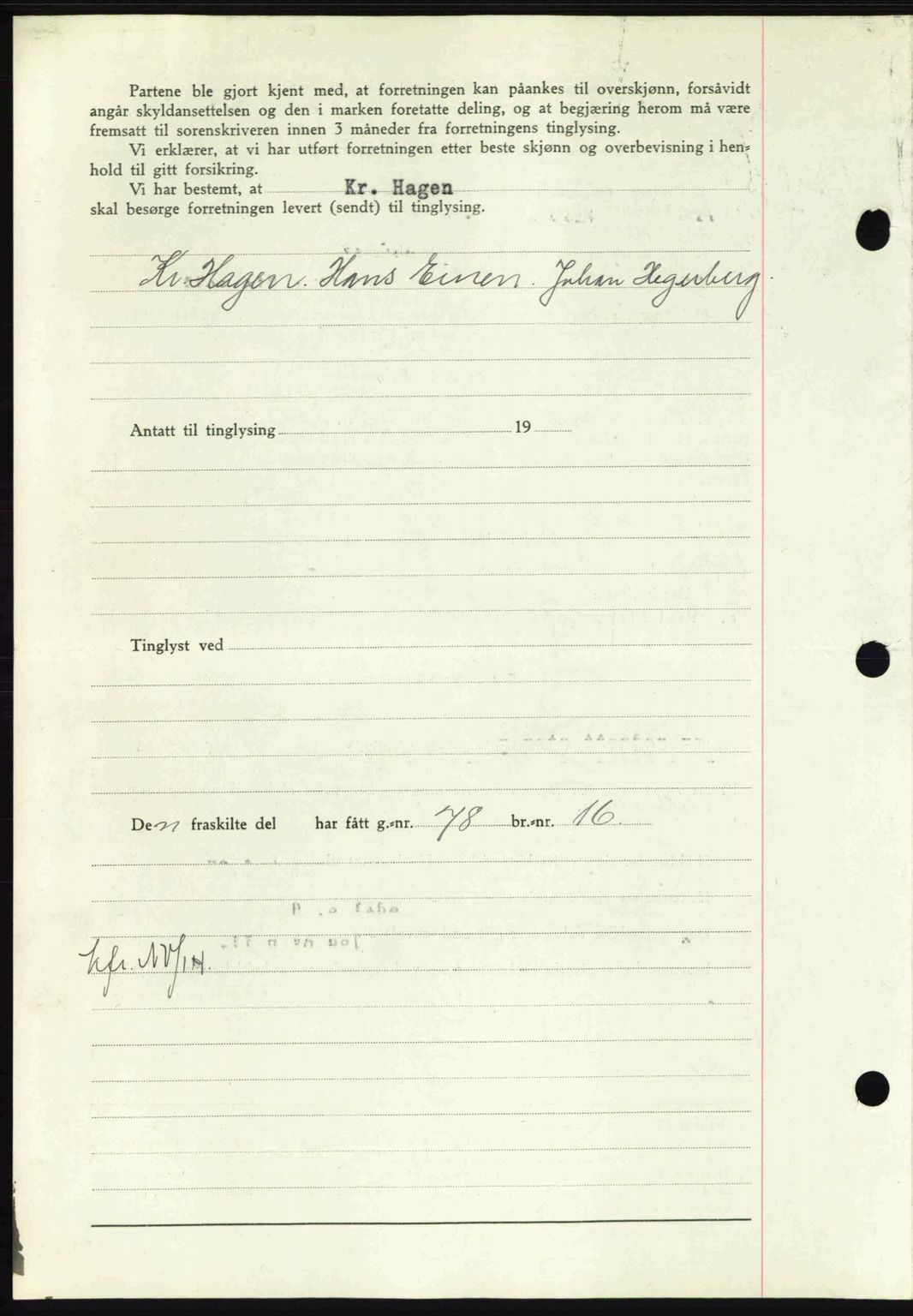 Nordmøre sorenskriveri, SAT/A-4132/1/2/2Ca: Mortgage book no. A89, 1940-1941, Diary no: : 2128/1940