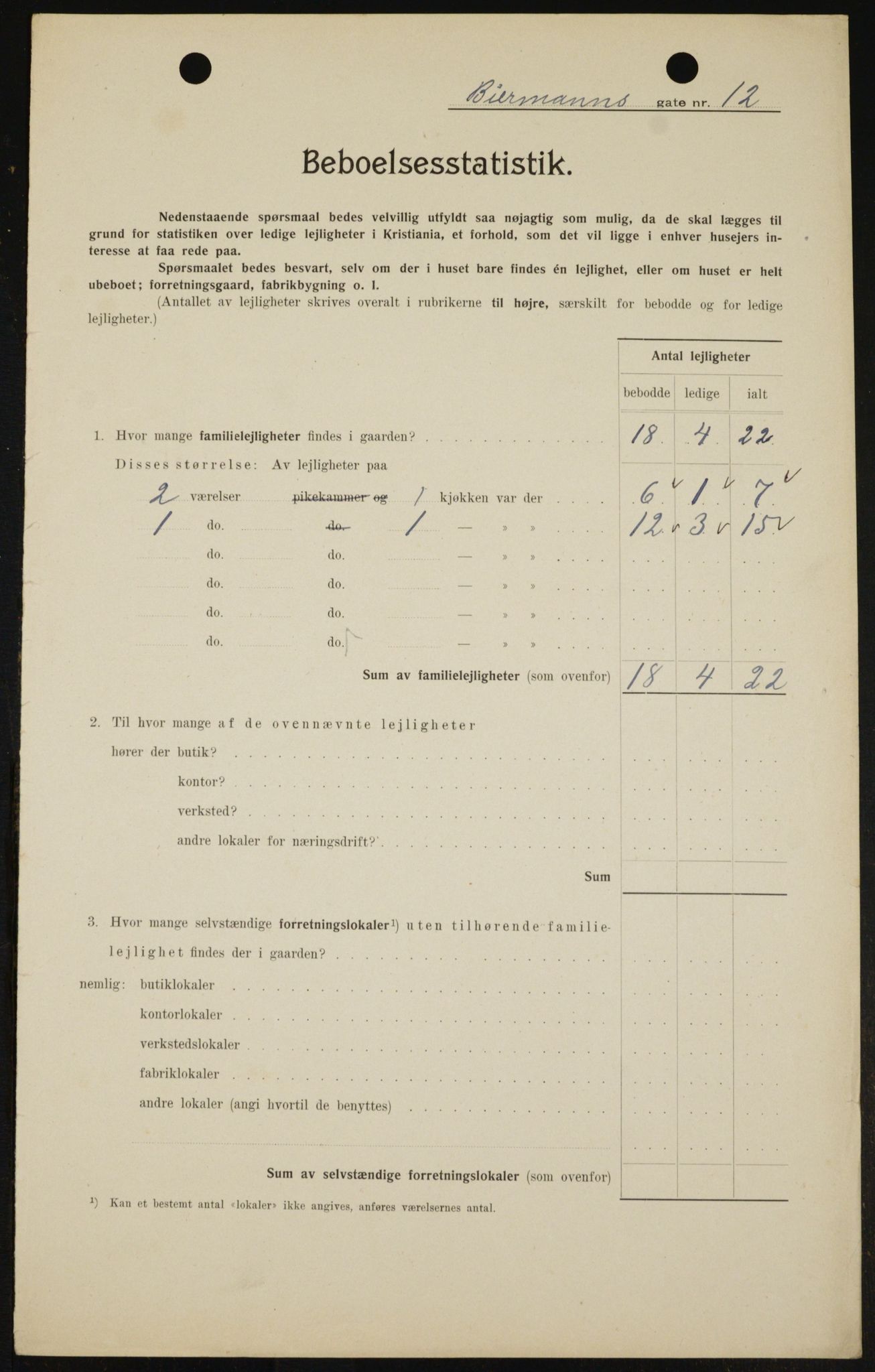 OBA, Municipal Census 1909 for Kristiania, 1909, p. 4543