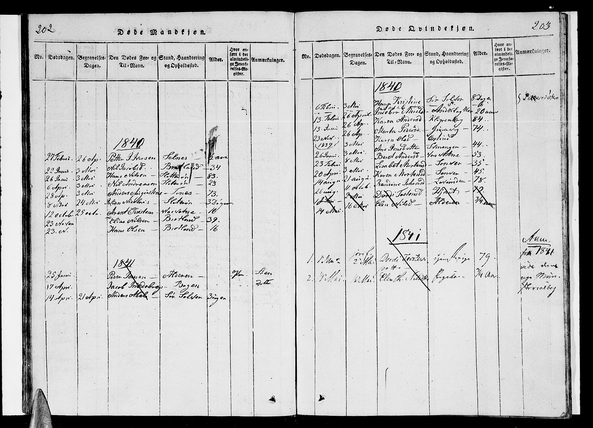 Ministerialprotokoller, klokkerbøker og fødselsregistre - Nordland, SAT/A-1459/839/L0571: Parish register (copy) no. 839C01, 1820-1840, p. 202-203