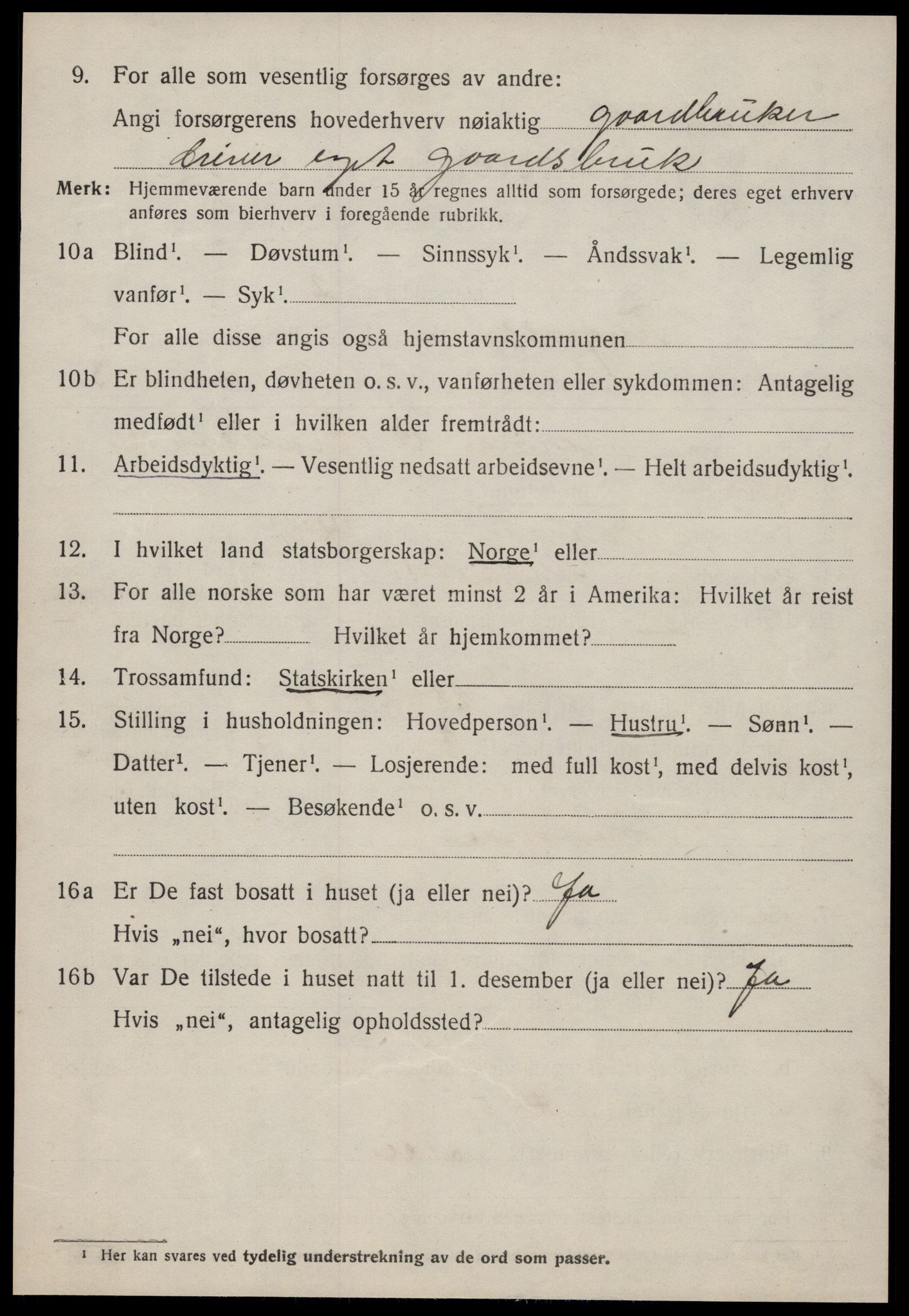 SAT, 1920 census for Tingvoll, 1920, p. 1035