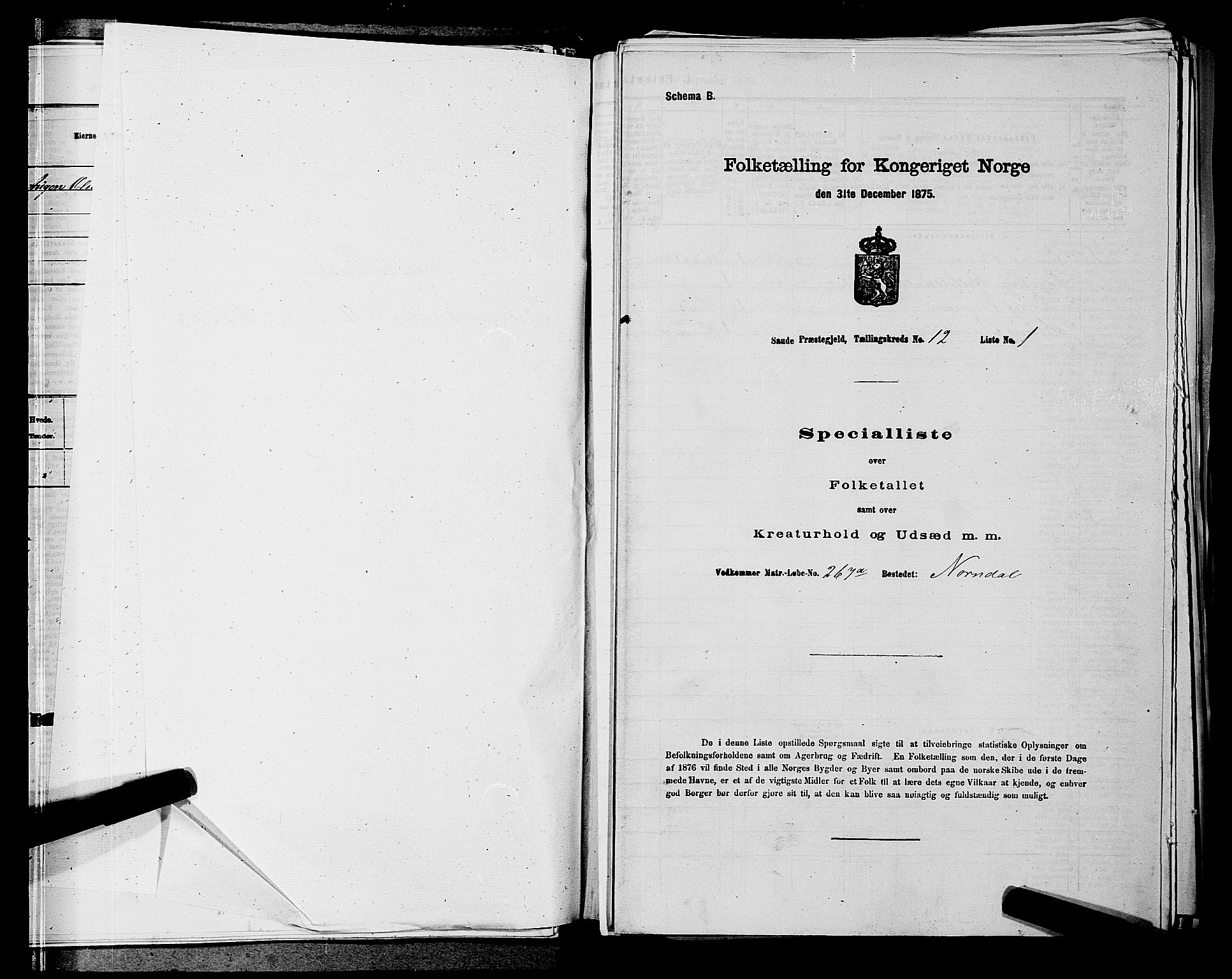 SAKO, 1875 census for 0822P Sauherad, 1875, p. 1360