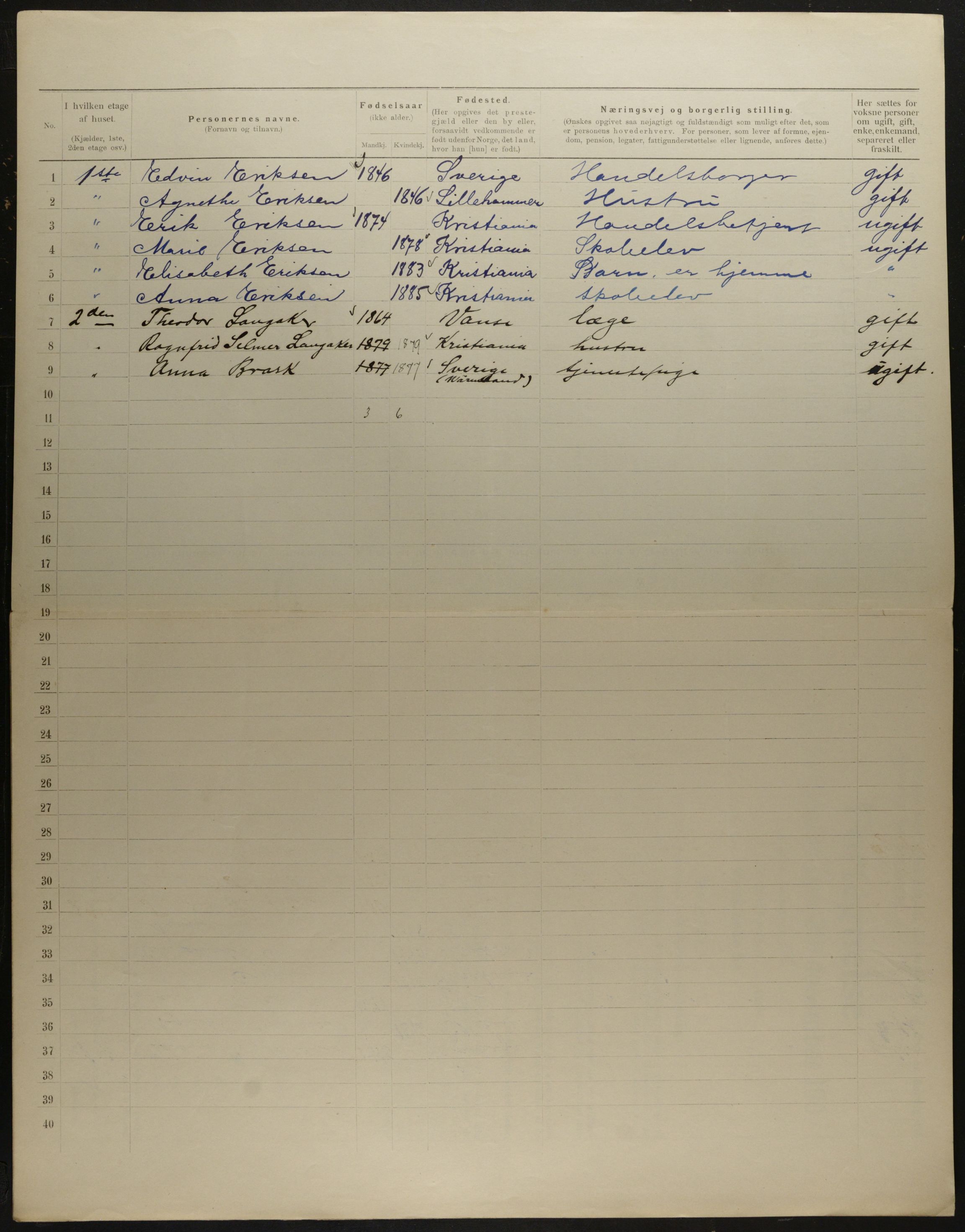 OBA, Municipal Census 1901 for Kristiania, 1901, p. 11272