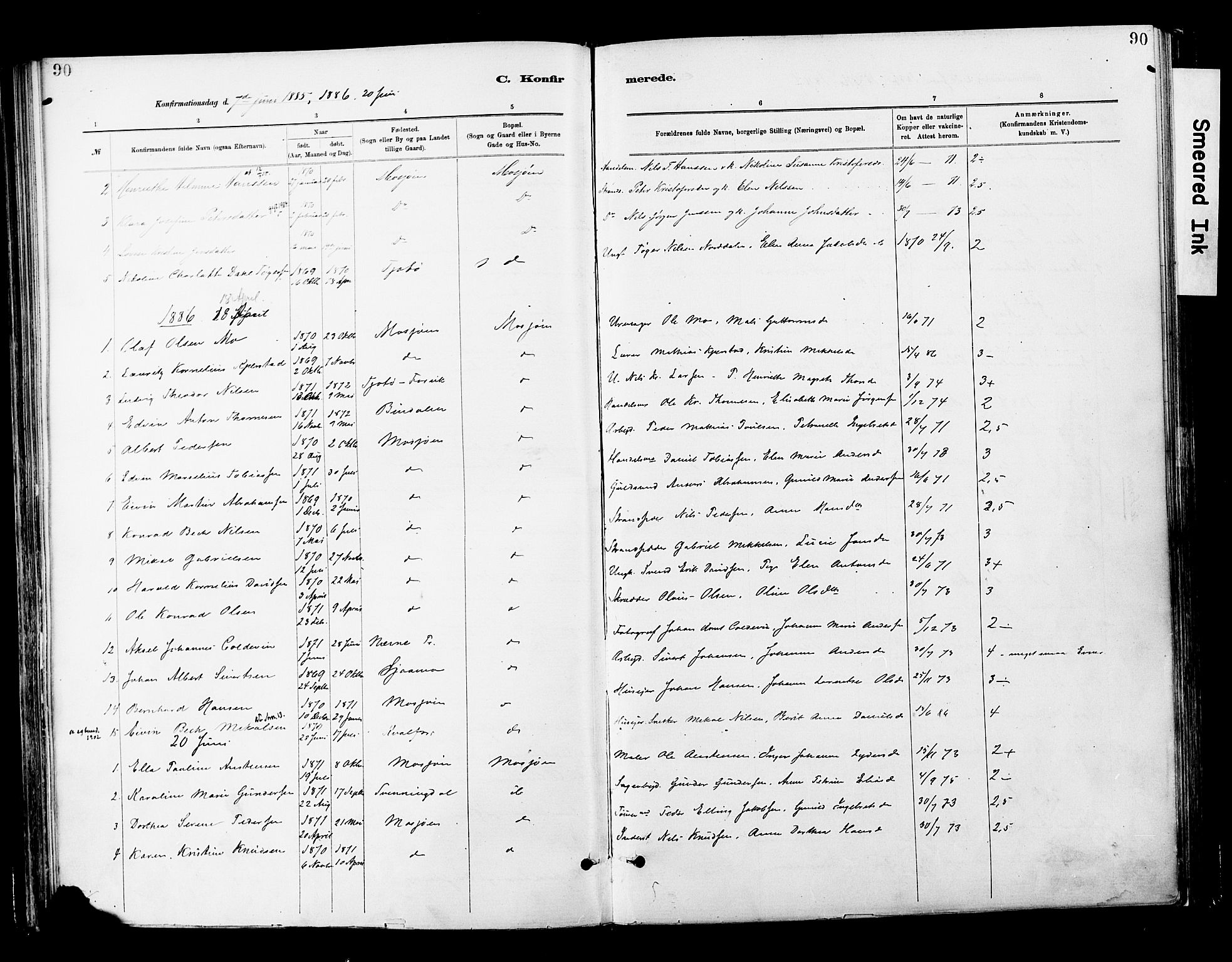 Ministerialprotokoller, klokkerbøker og fødselsregistre - Nordland, SAT/A-1459/820/L0296: Parish register (official) no. 820A17, 1880-1903, p. 90
