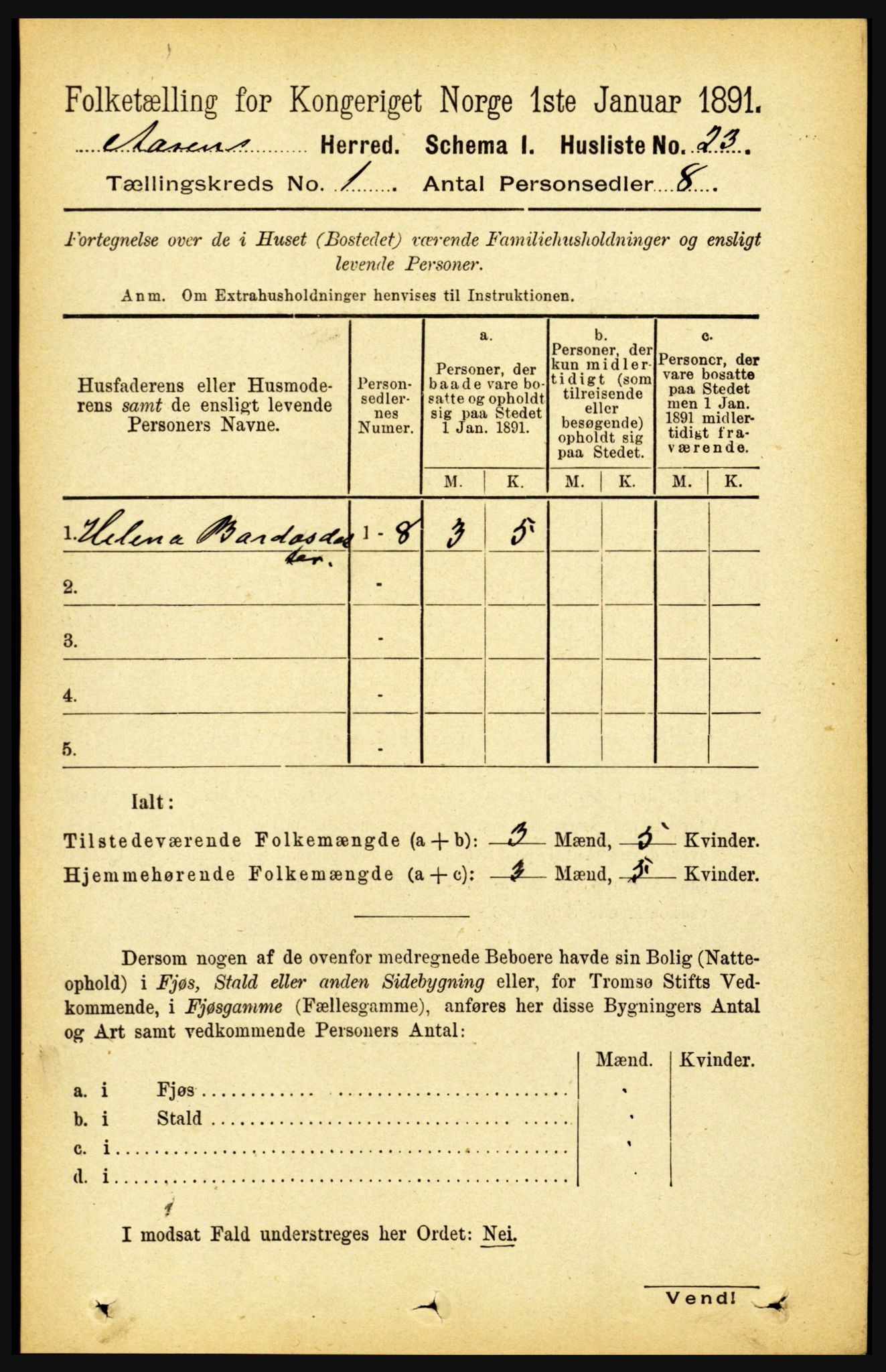 RA, 1891 census for 1716 Åsen, 1891, p. 39