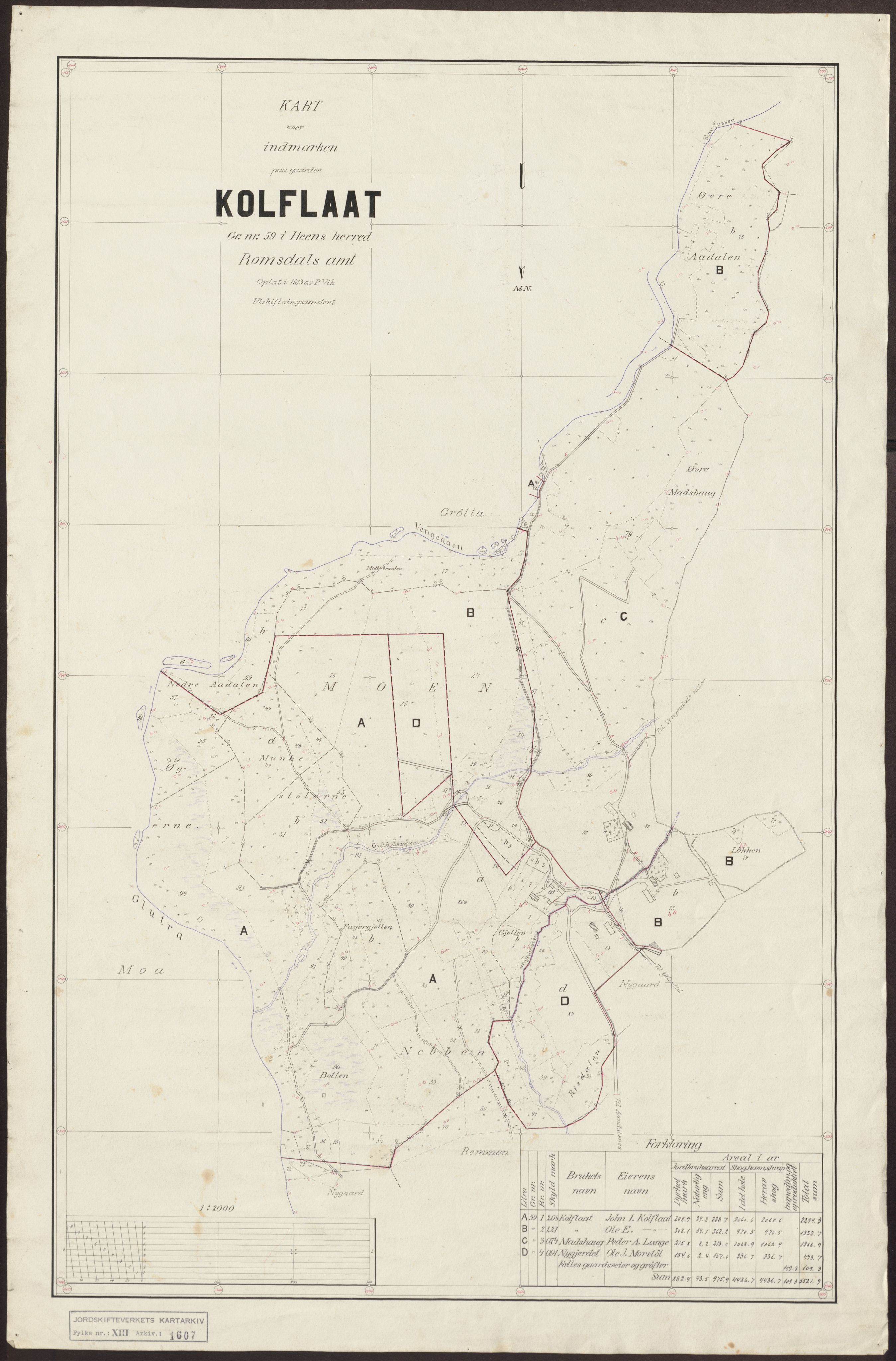 Jordskifteverkets kartarkiv, RA/S-3929/T, 1859-1988, p. 1885