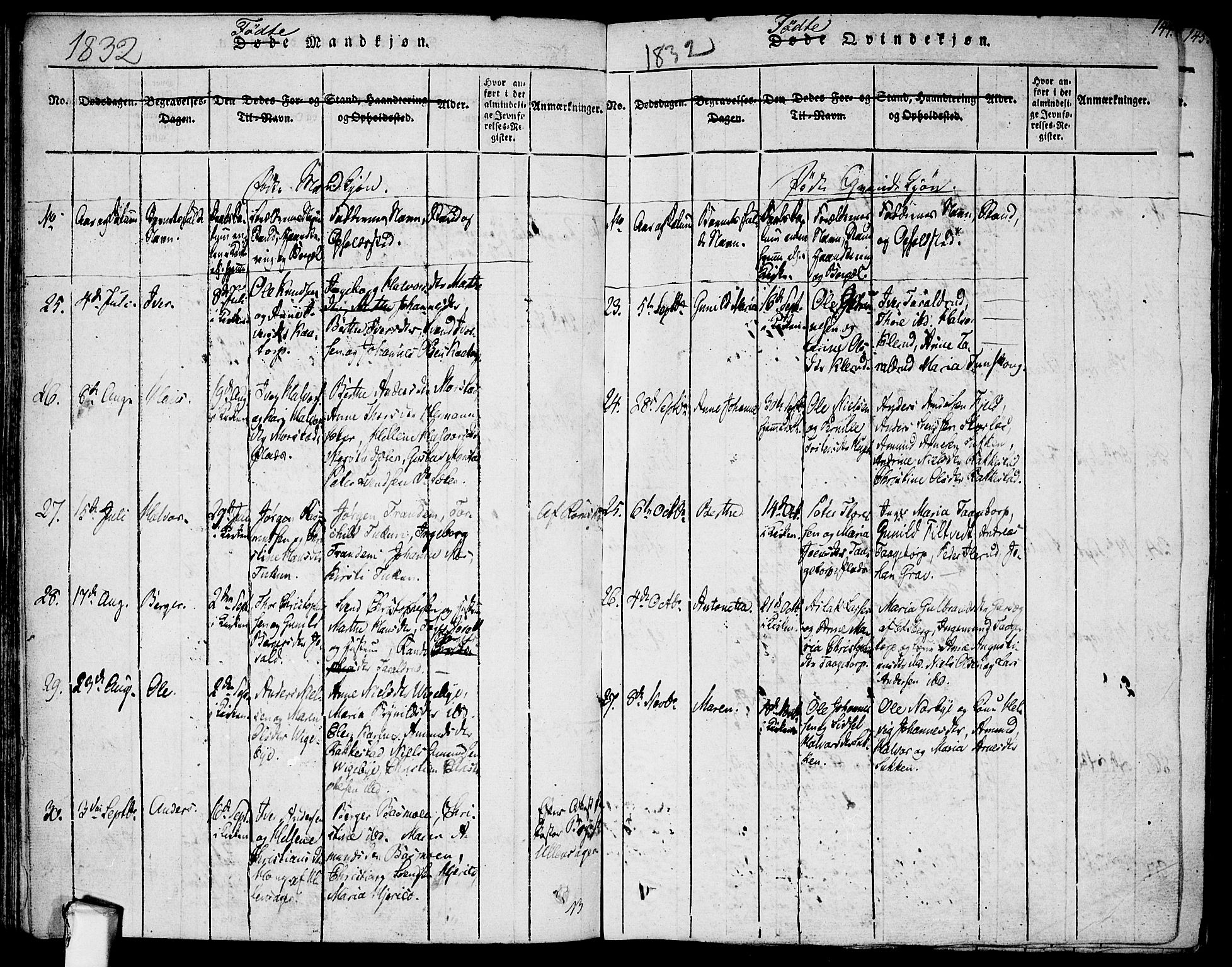 Rødenes prestekontor Kirkebøker, AV/SAO-A-2005/F/Fa/L0004: Parish register (official) no. I 4, 1814-1838, p. 144