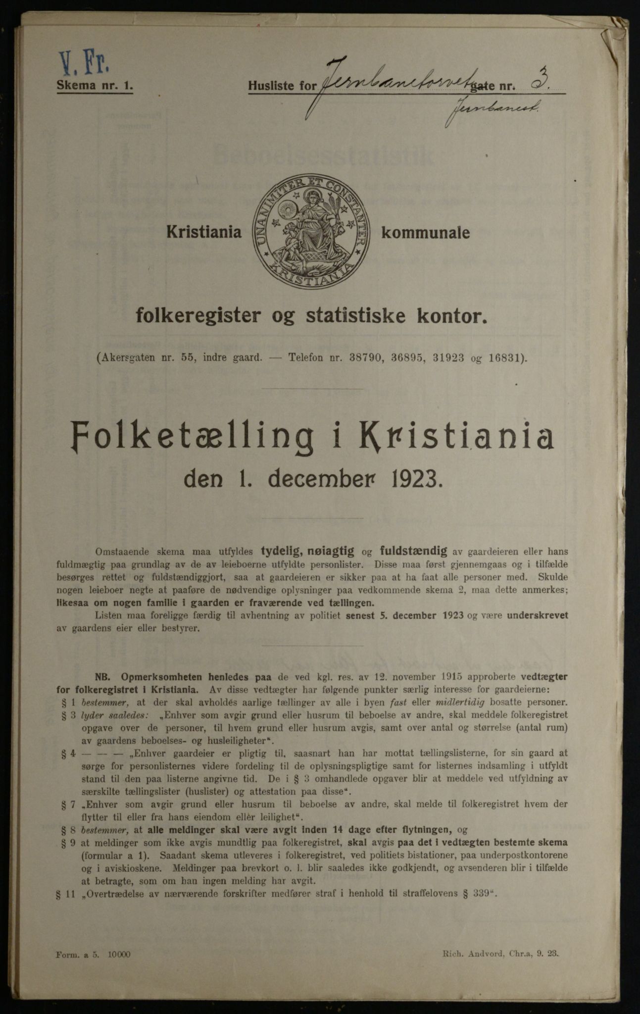 OBA, Municipal Census 1923 for Kristiania, 1923, p. 52563