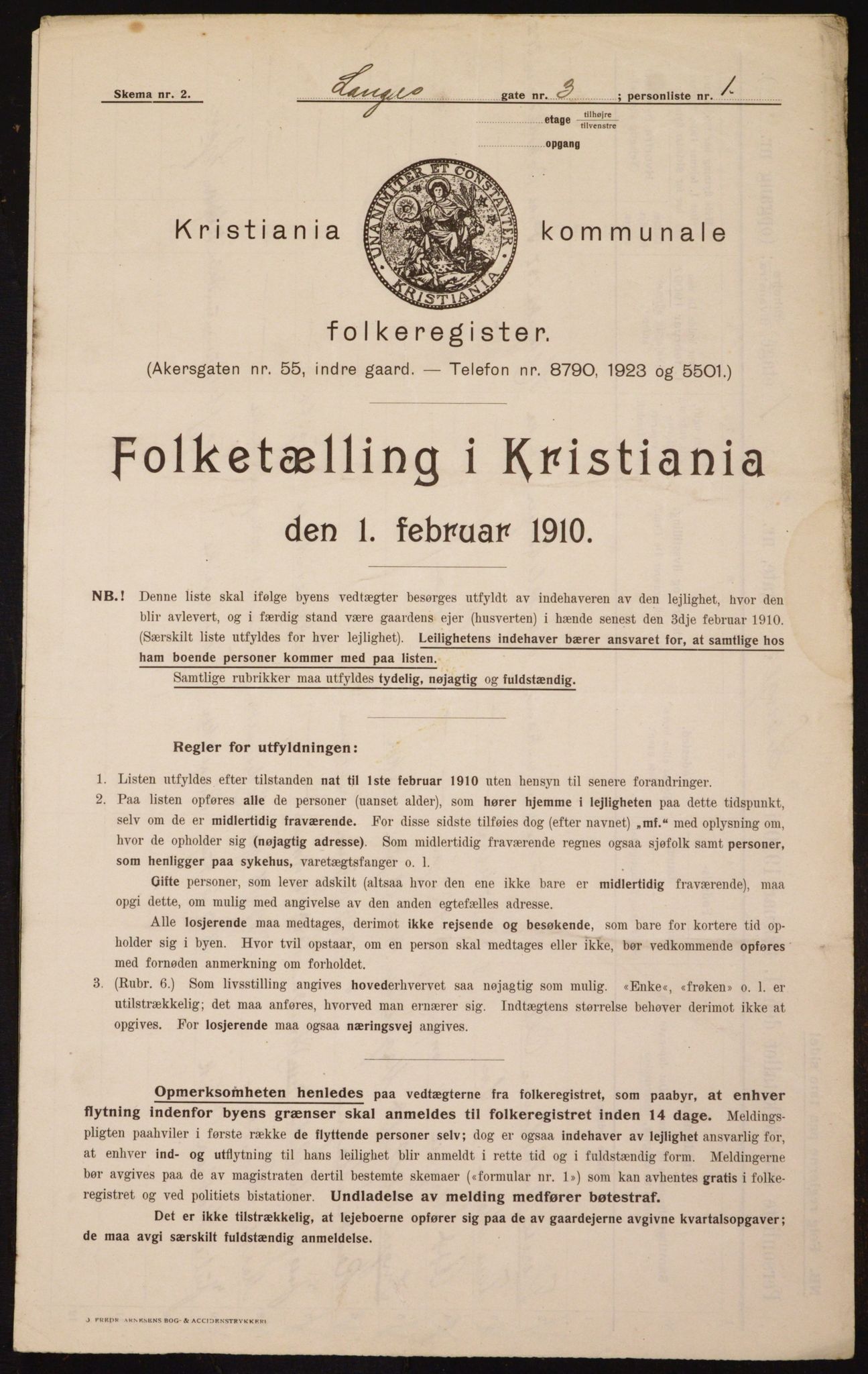 OBA, Municipal Census 1910 for Kristiania, 1910, p. 54348