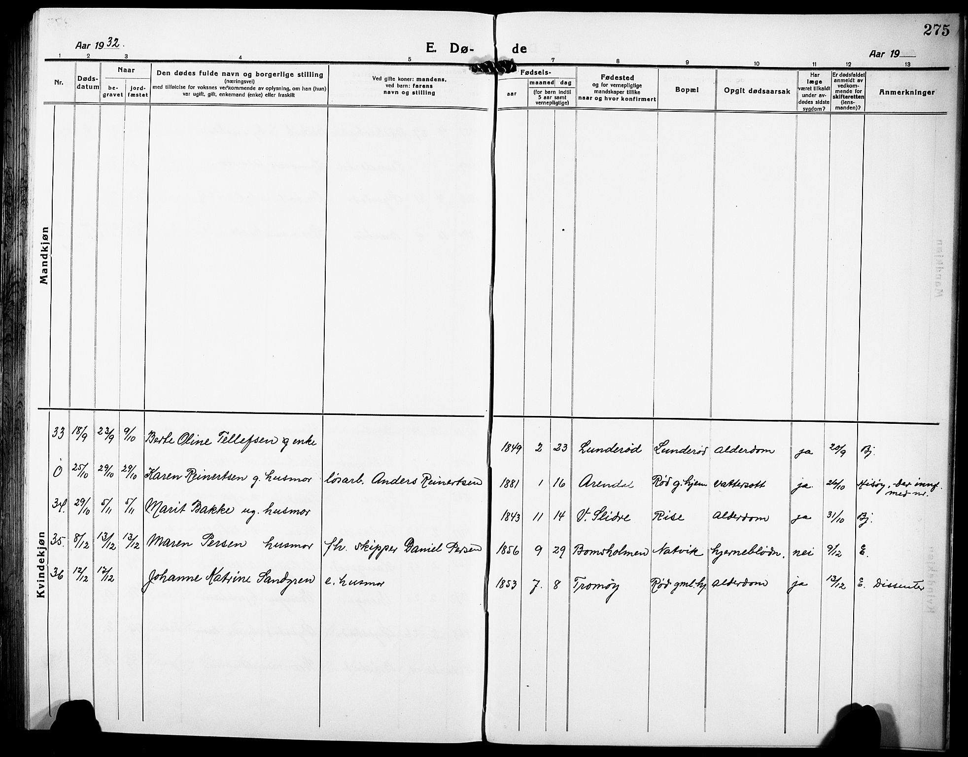 Øyestad sokneprestkontor, AV/SAK-1111-0049/F/Fb/L0012: Parish register (copy) no. B 12, 1919-1932, p. 275