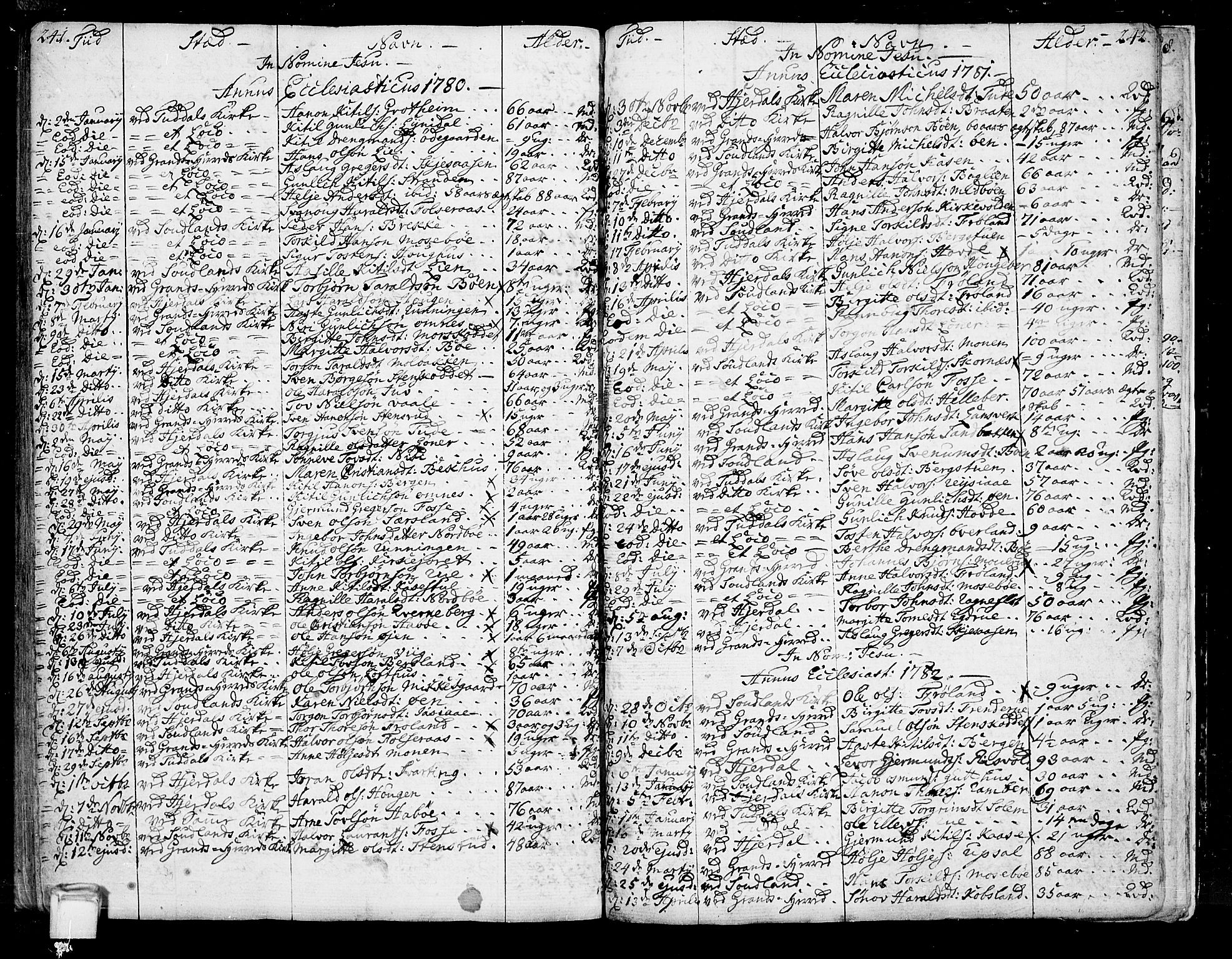 Hjartdal kirkebøker, SAKO/A-270/F/Fa/L0005: Parish register (official) no. I 5, 1776-1801, p. 241-242