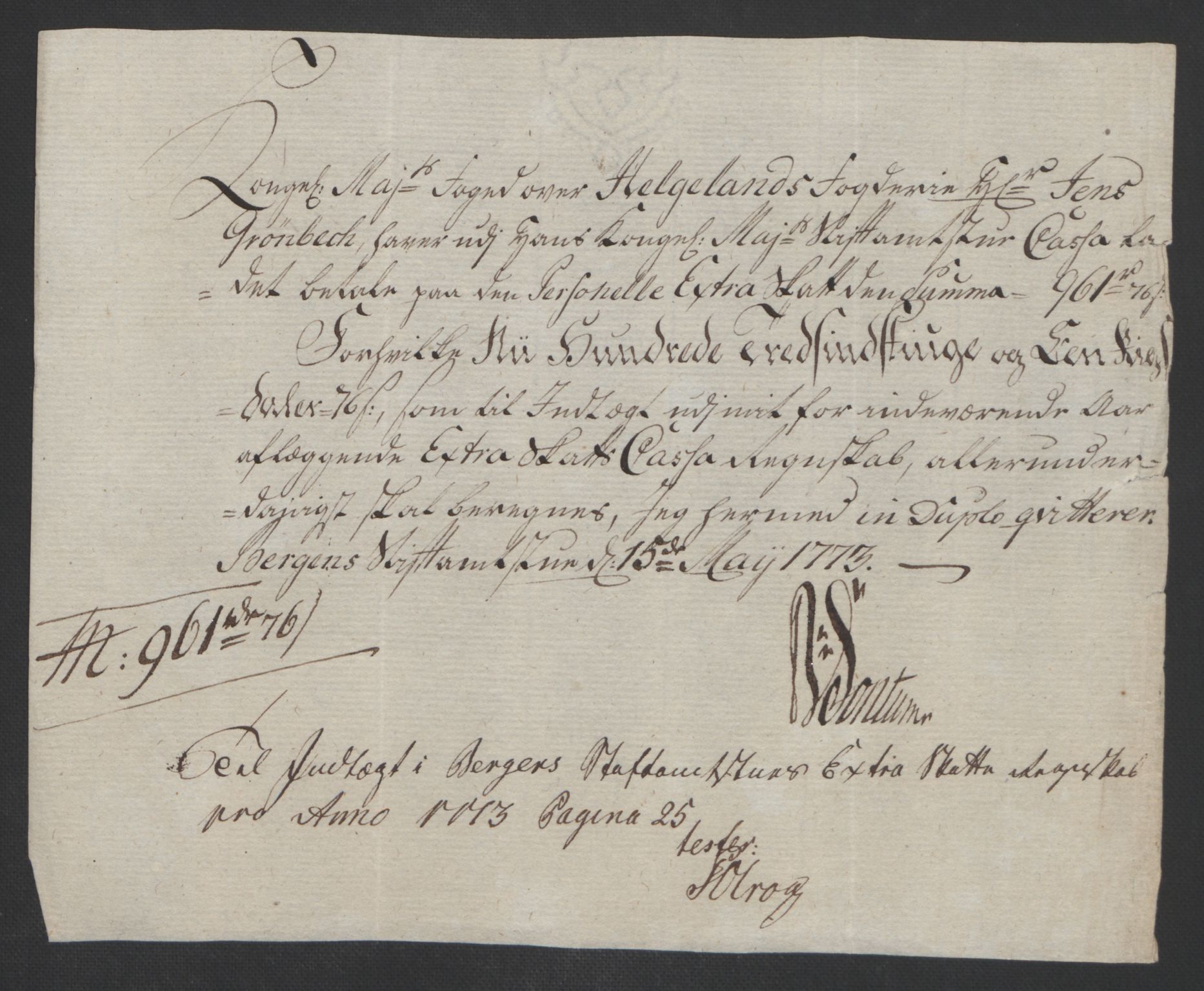 Rentekammeret inntil 1814, Reviderte regnskaper, Fogderegnskap, AV/RA-EA-4092/R65/L4573: Ekstraskatten Helgeland, 1762-1772, p. 440