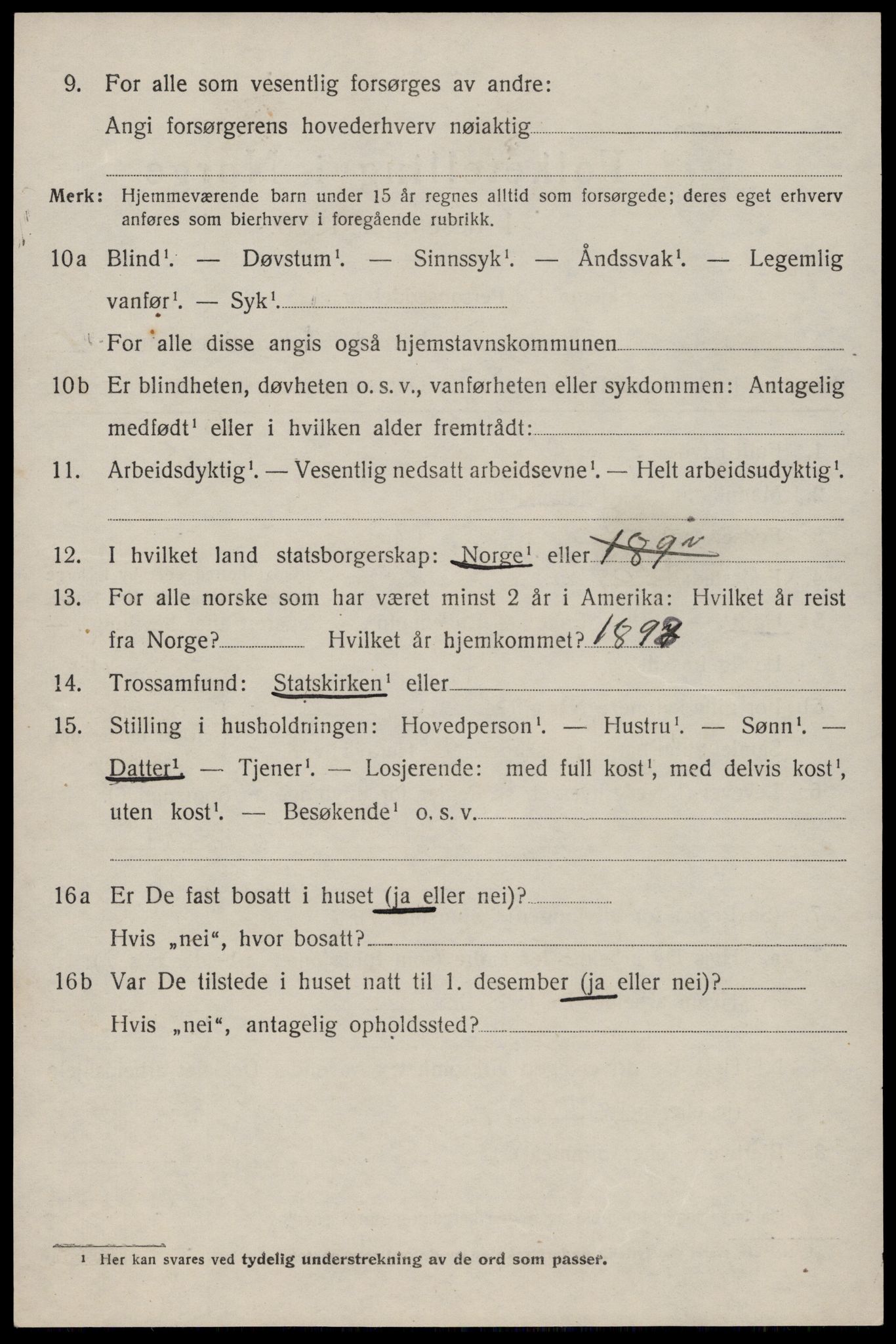 SAST, 1920 census for Erfjord, 1920, p. 1288