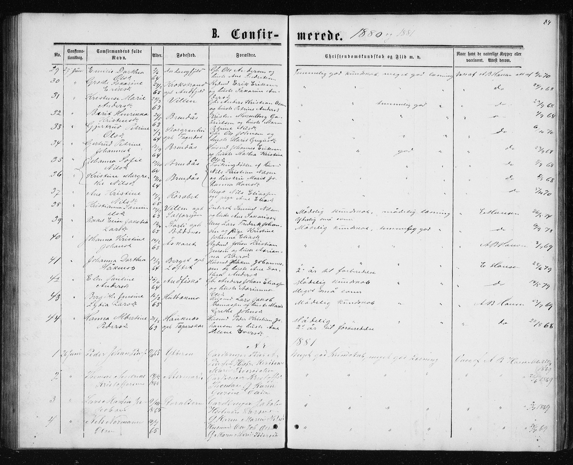 Ministerialprotokoller, klokkerbøker og fødselsregistre - Nordland, AV/SAT-A-1459/827/L0416: Parish register (copy) no. 827C05, 1865-1886, p. 84