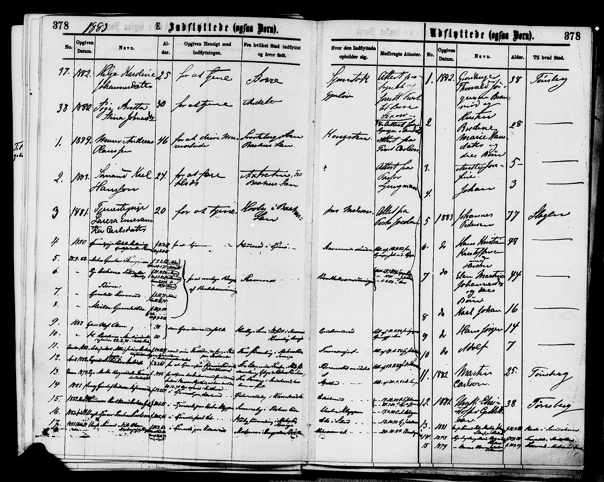 Stokke kirkebøker, SAKO/A-320/F/Fa/L0009: Parish register (official) no. I 9, 1872-1883, p. 378